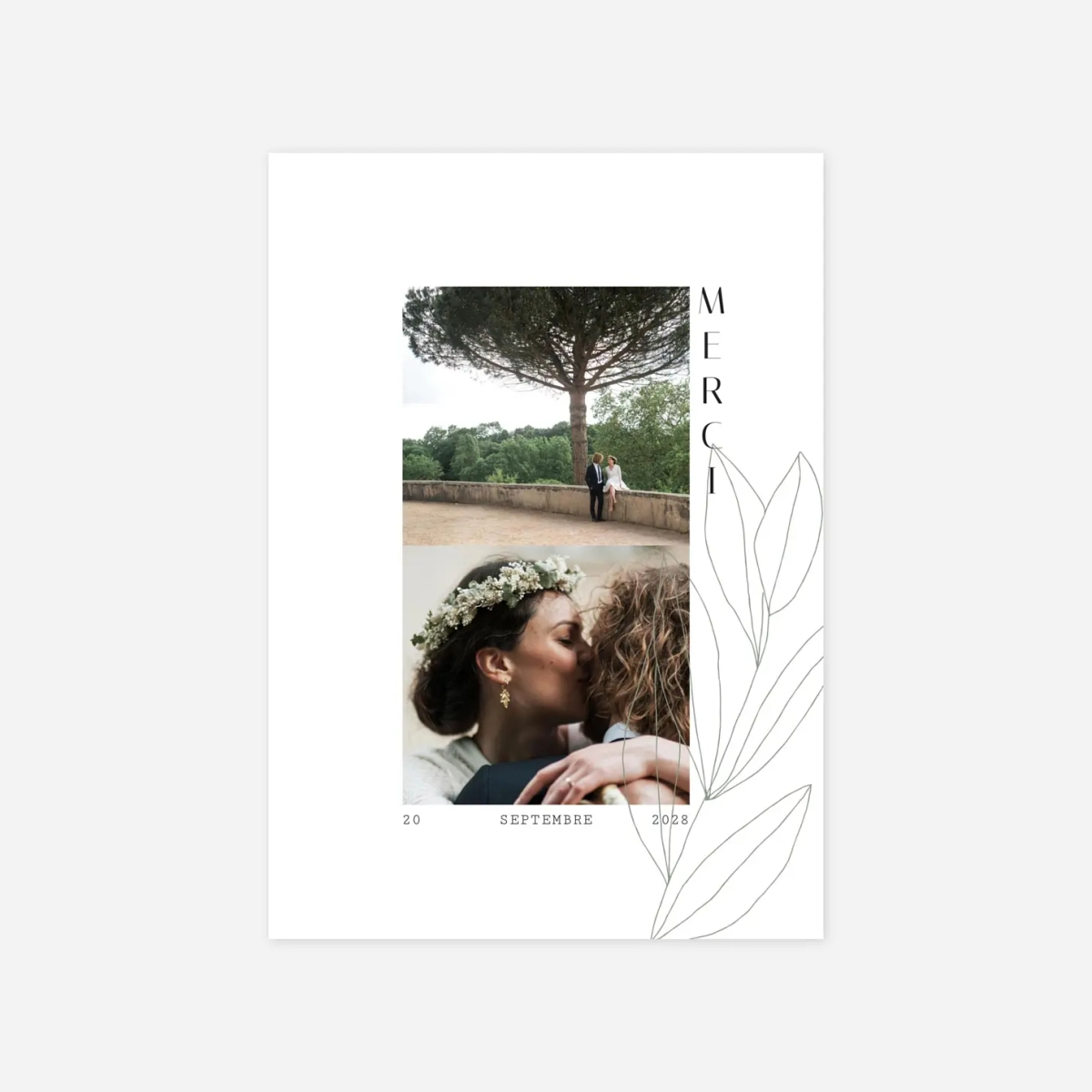 Carte de remerciements Saison