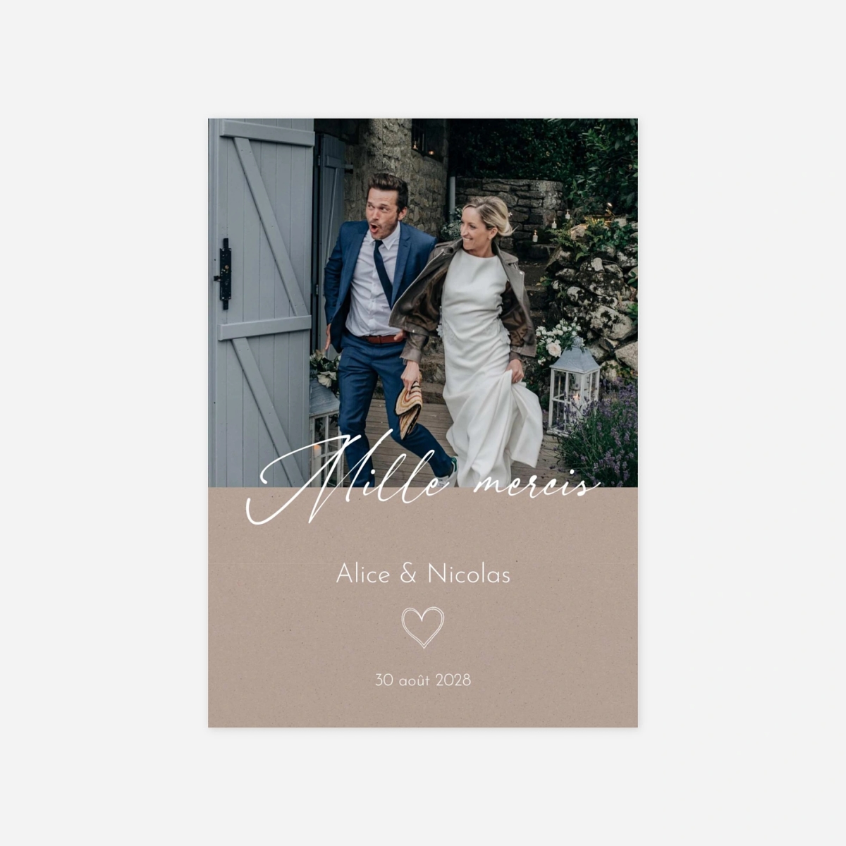 Carte de remerciements Signes d’Amour