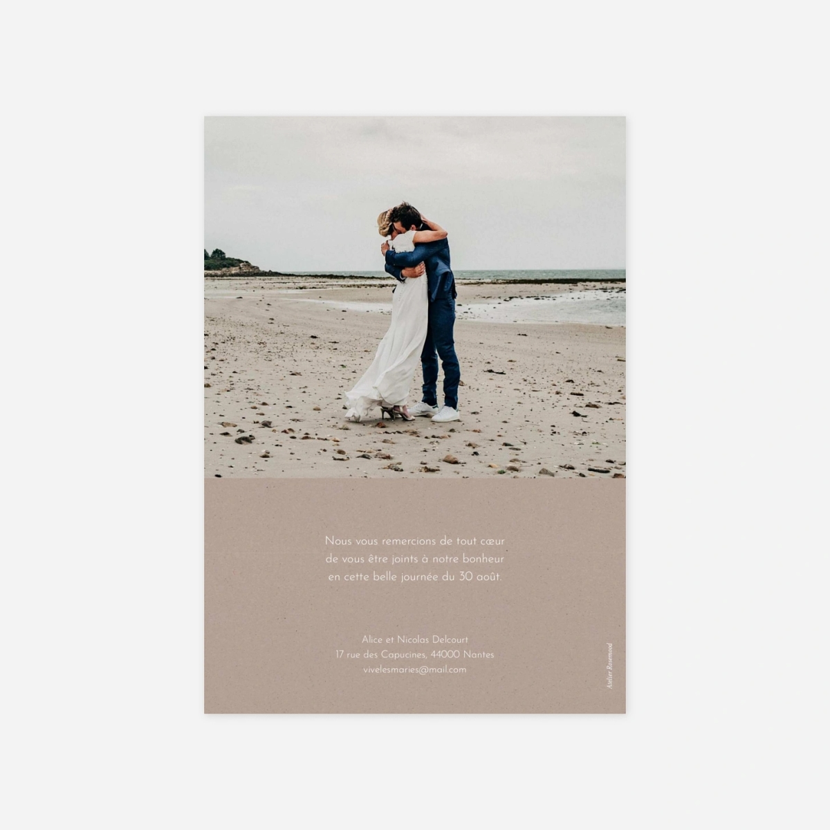 Carte de remerciements Signes d’Amour