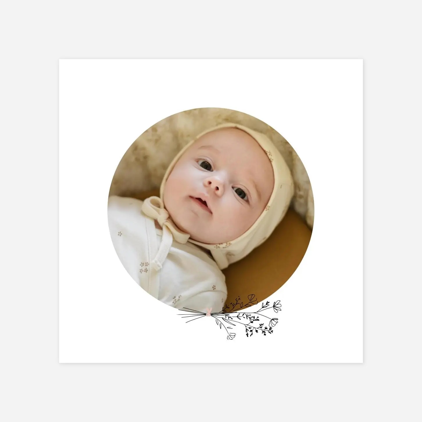 Carte remerciement naissance Sieste sur l'herbe