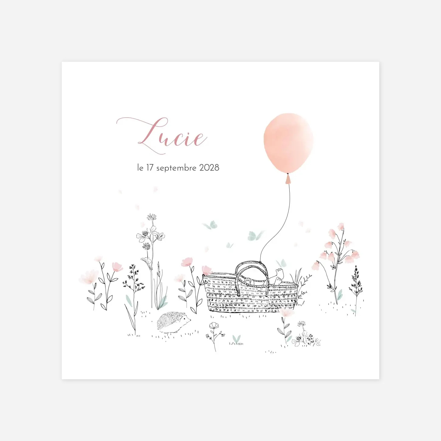 Faire-part naissance Sieste sur l'herbe