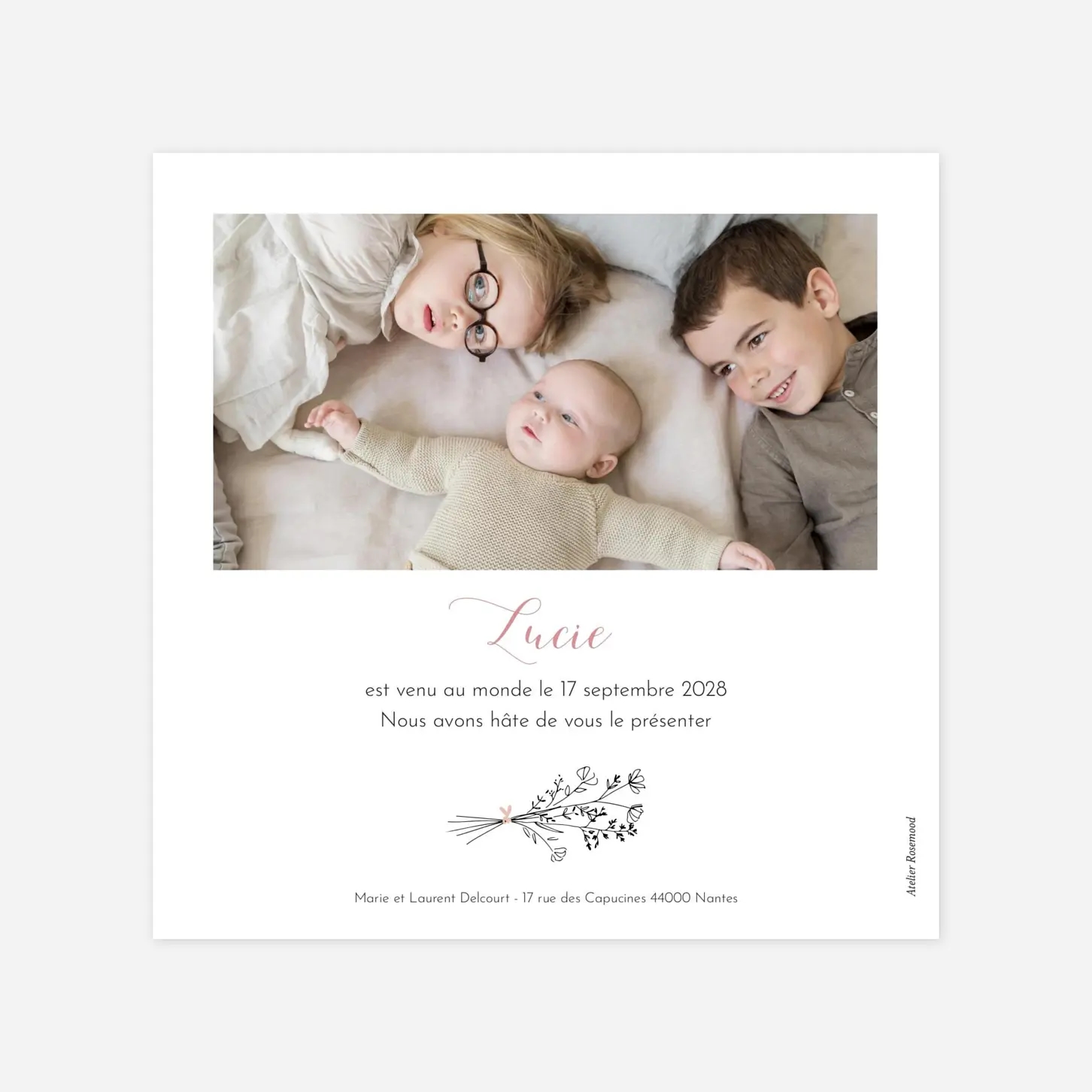 Faire-part naissance Sieste sur l'herbe