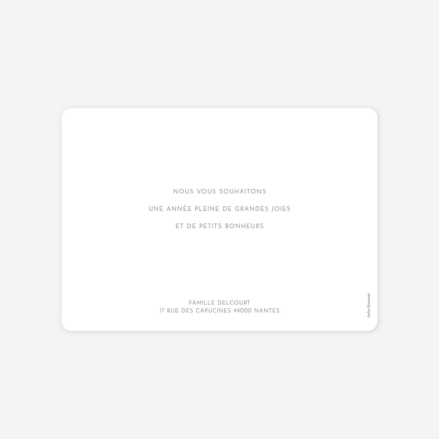 Carte de voeux Simple photo portrait