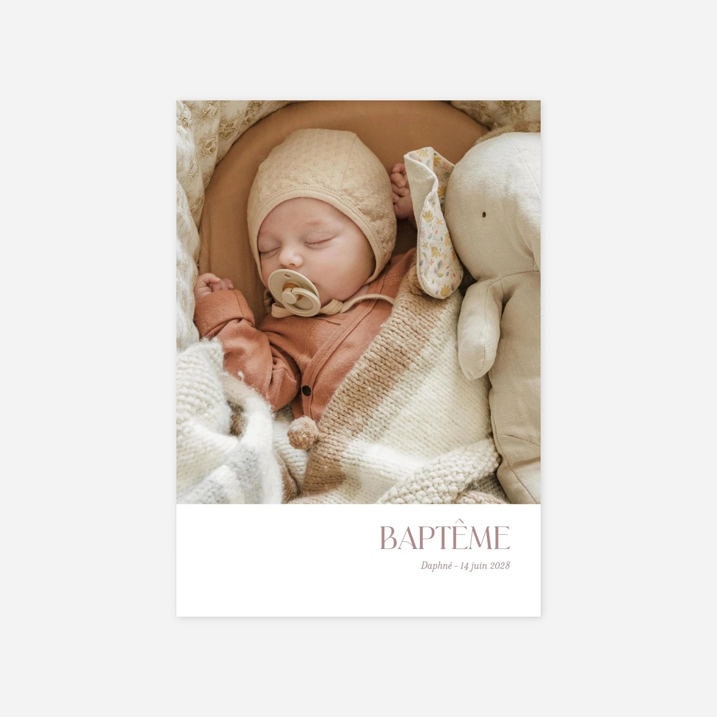 Faire-part baptême Simplement