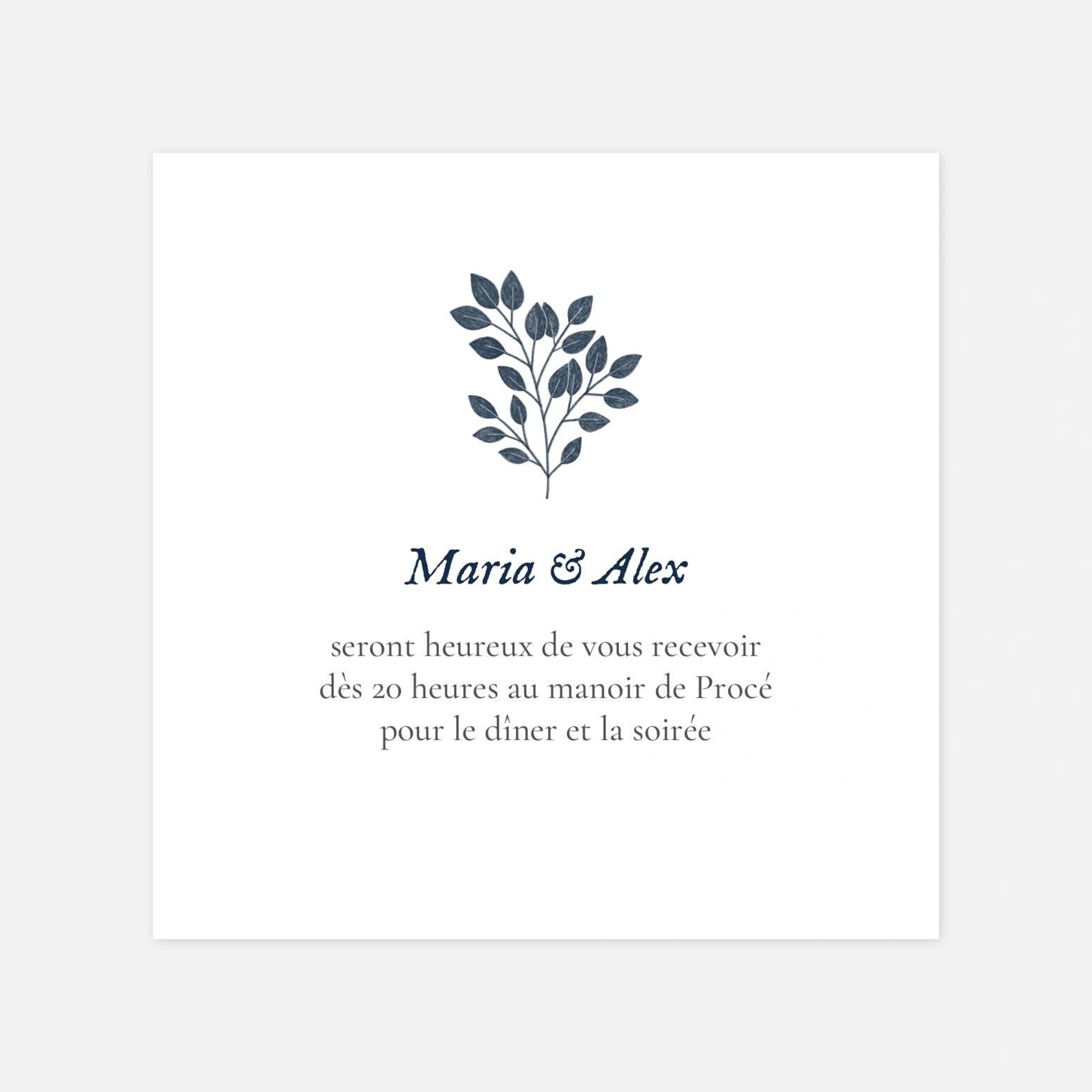 Carton d'invitation Signature végétale