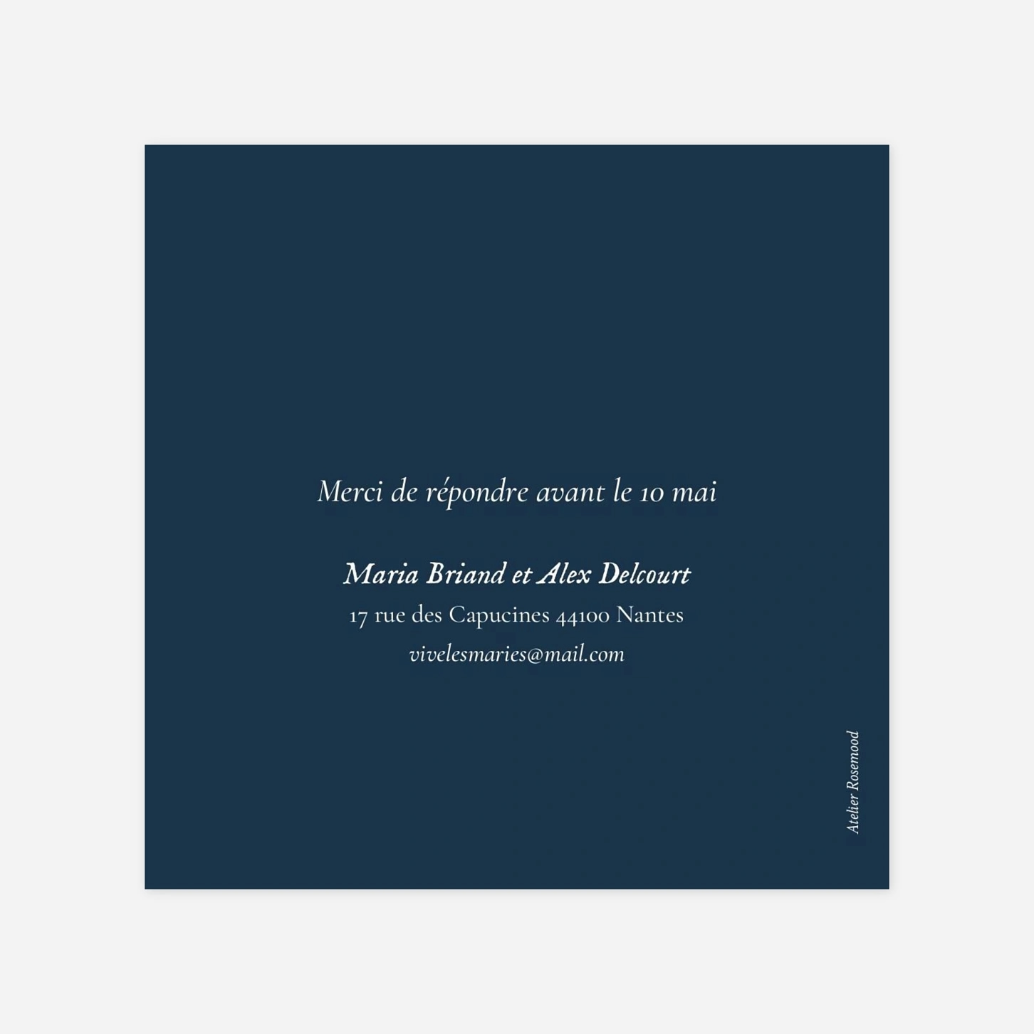 Carton d'invitation Signature végétale