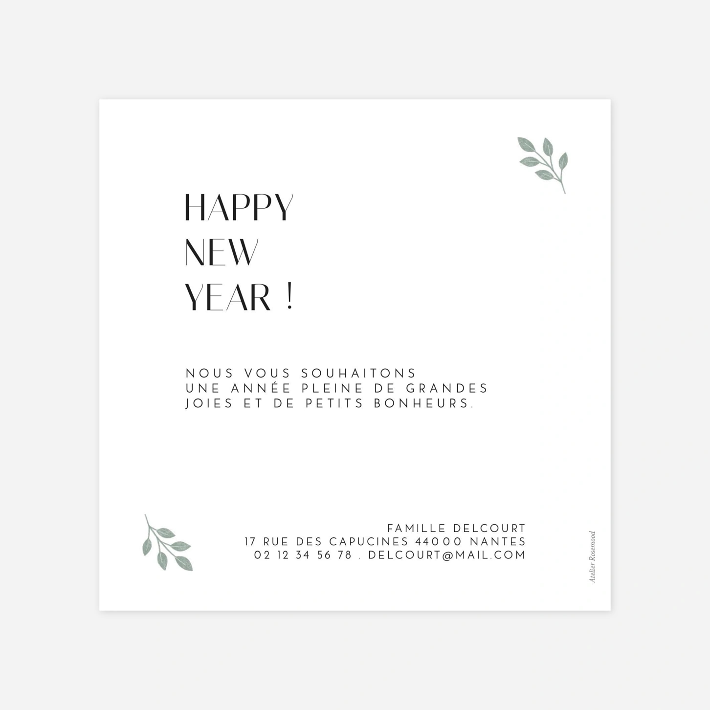 Carte de voeux Signature végétale