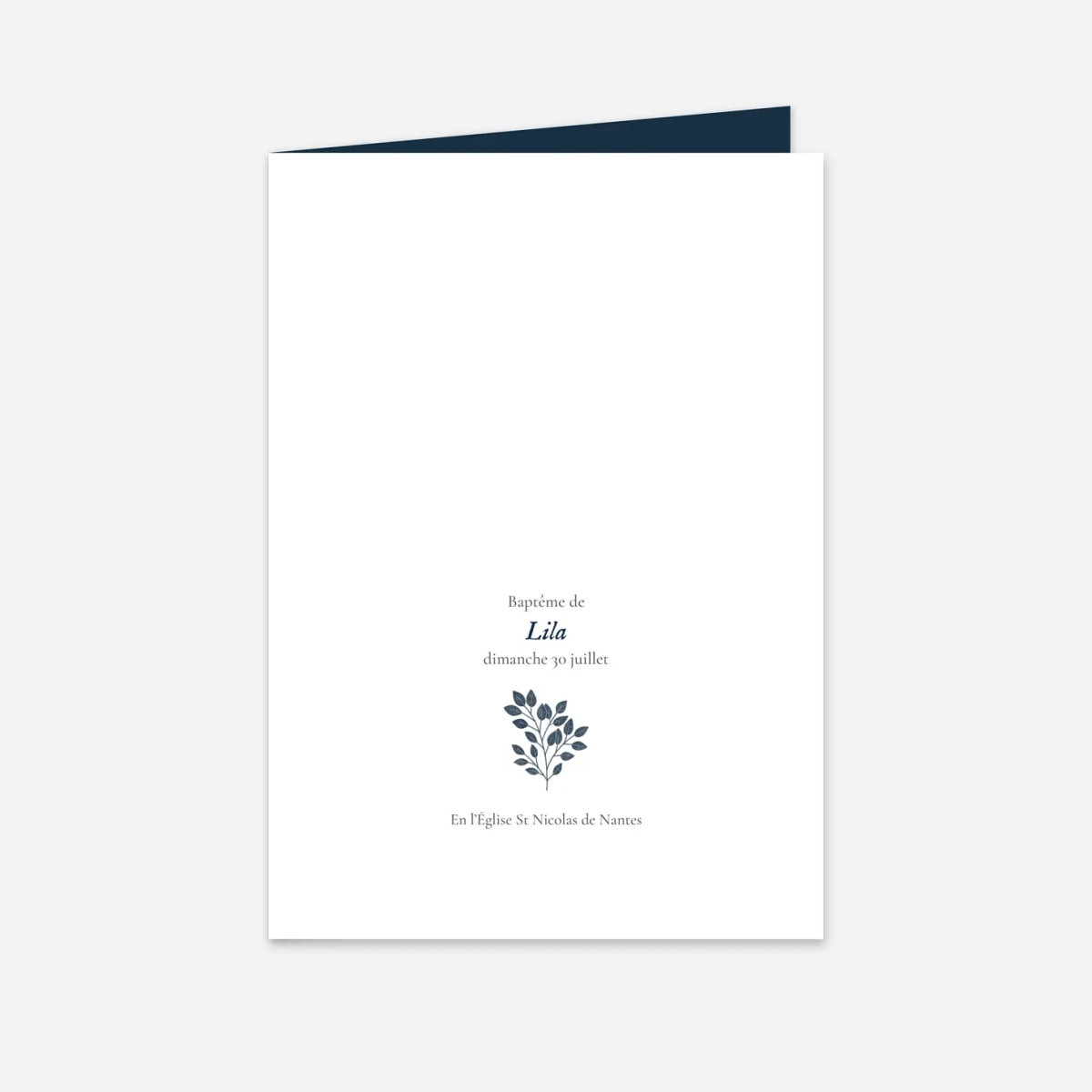 Livret de messe baptême Signature végétale