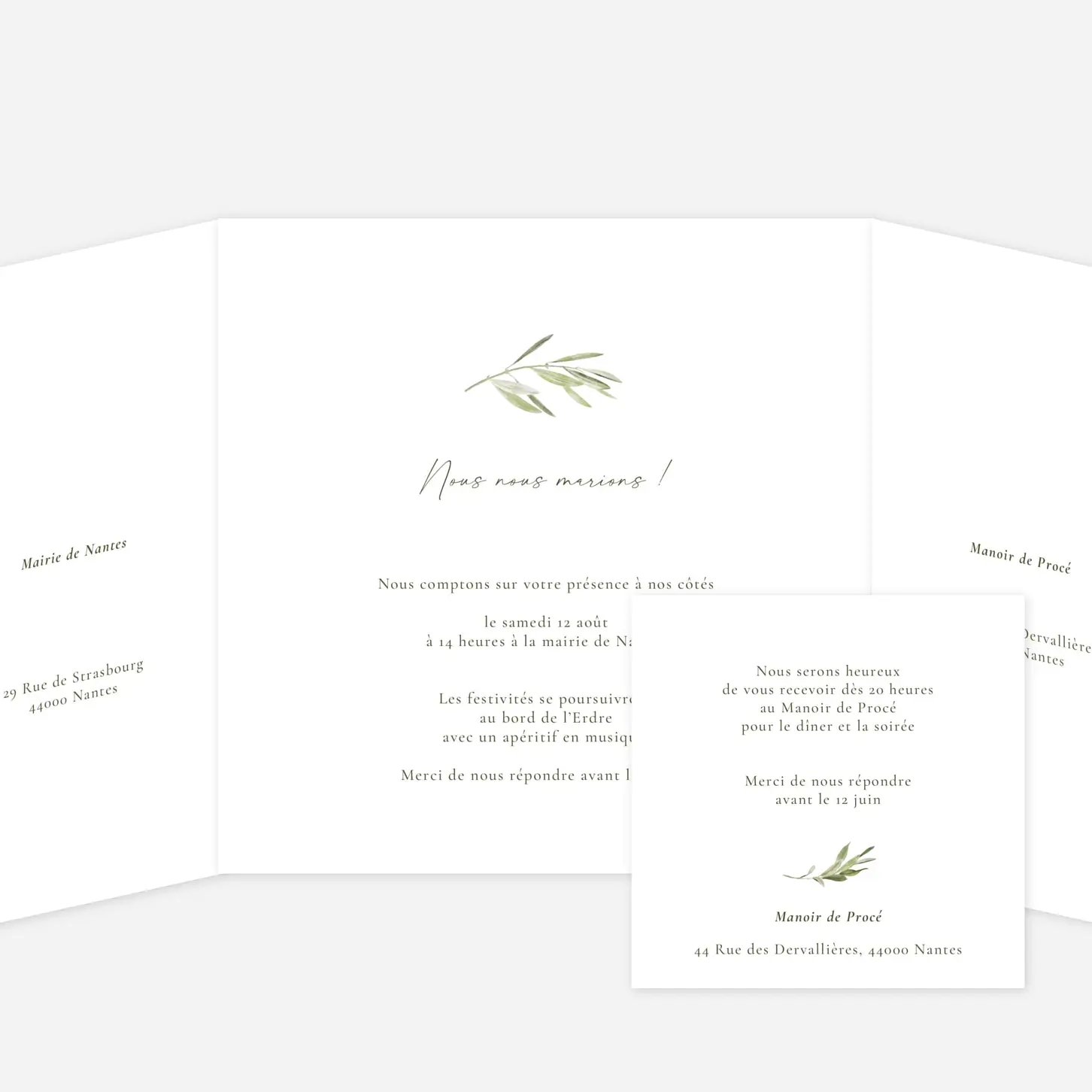 Faire-part mariage Sous les oliviers