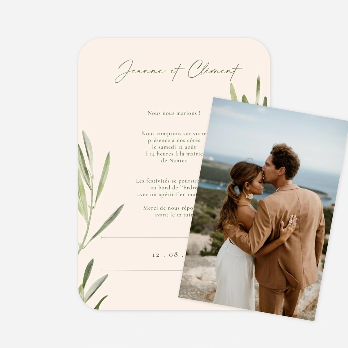 Faire-part mariage Sous les oliviers