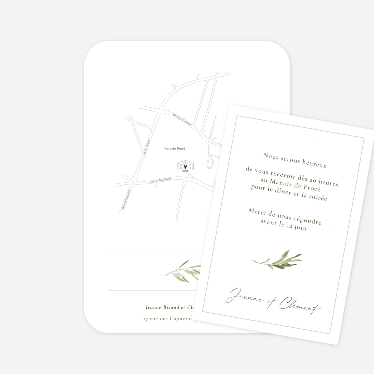 Faire-part mariage Sous les oliviers