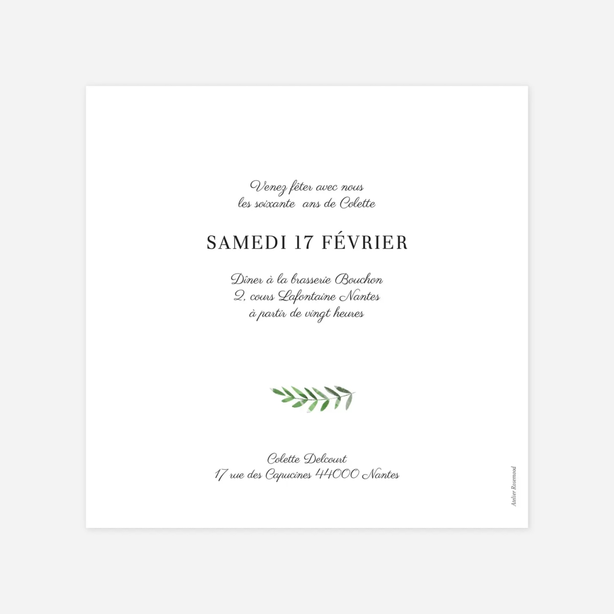 invitation anniversaire Sous la pergola