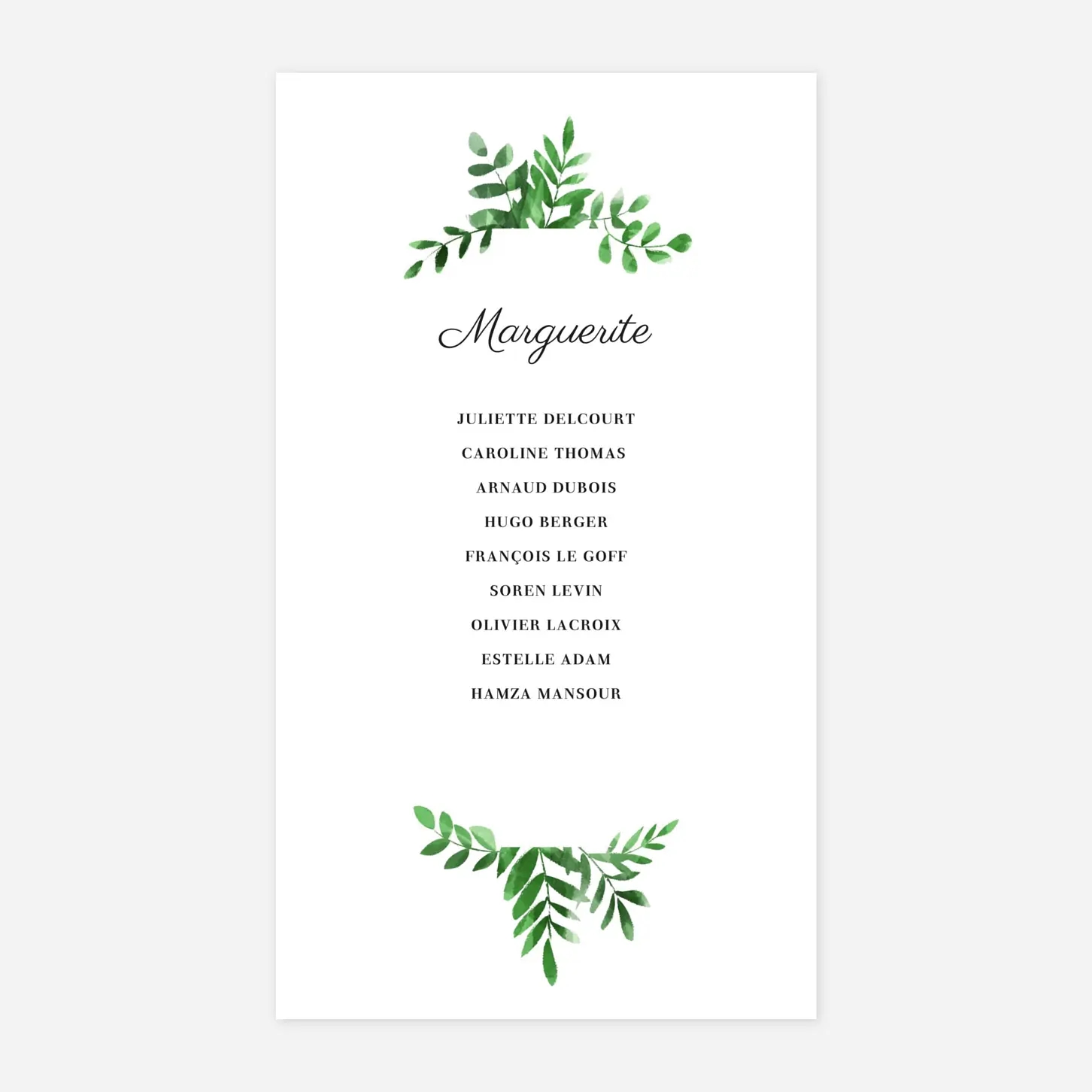 Nom de table mariage Sous la pergola