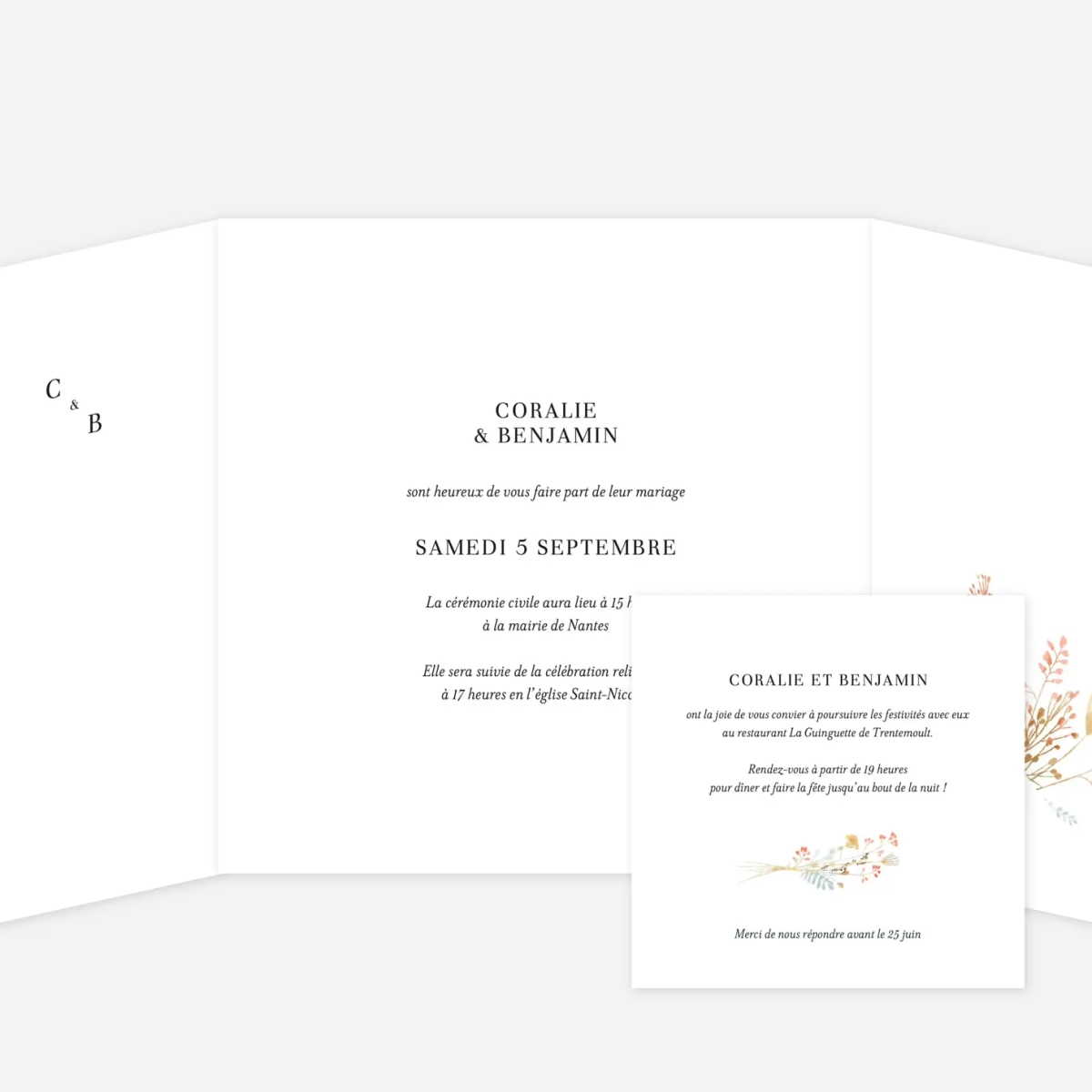 Faire-part mariage Solstice d'été