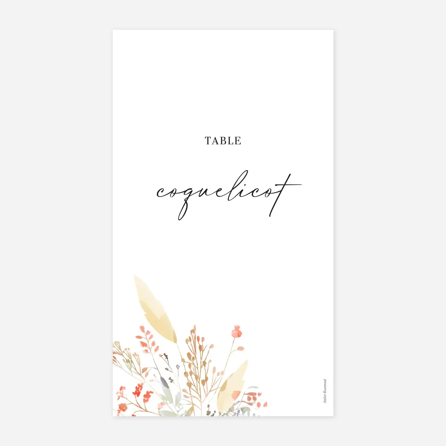 Marque-table mariage Solstice d'été