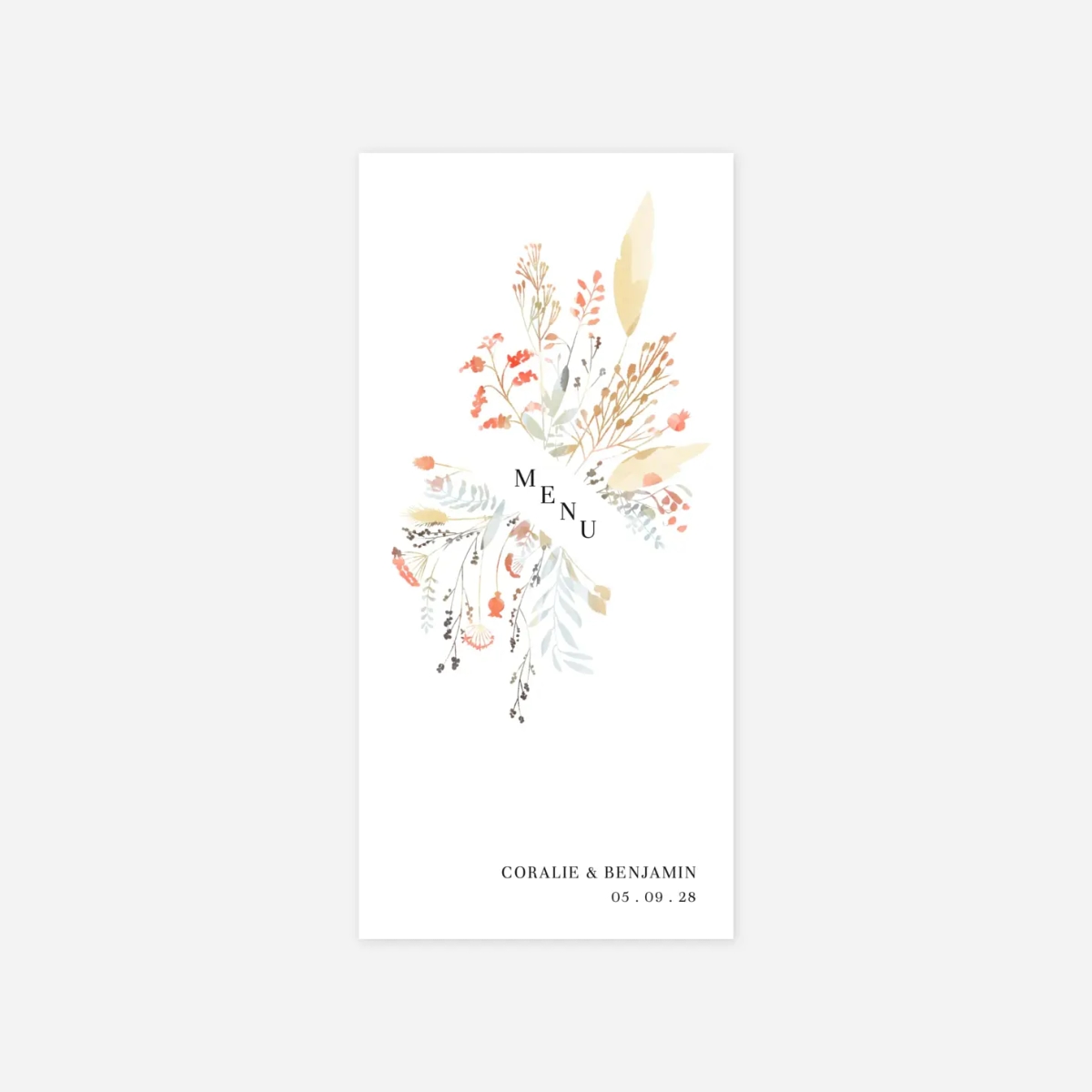 Menu mariage Solstice d'été