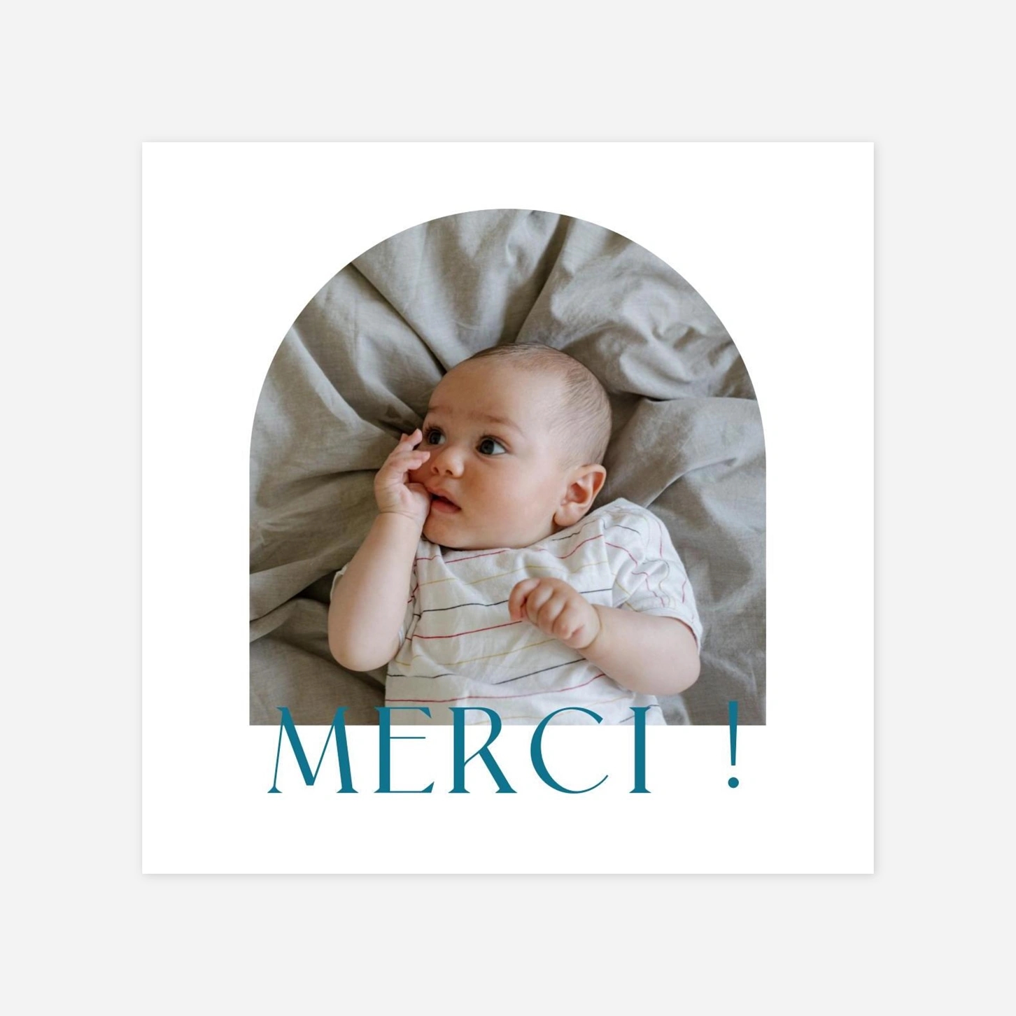 Carte remerciement naissance Storia arche