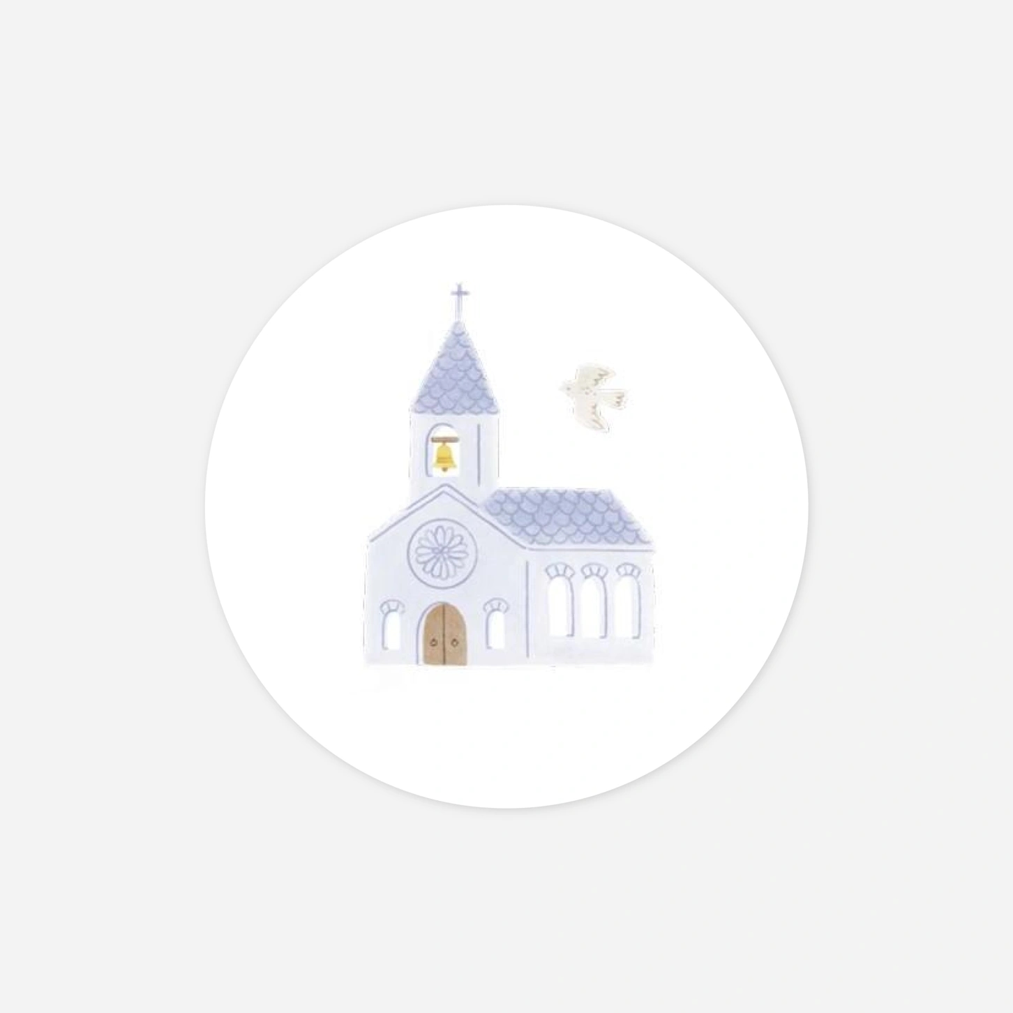 Stickers pour enveloppes baptême Symboles aquarellés