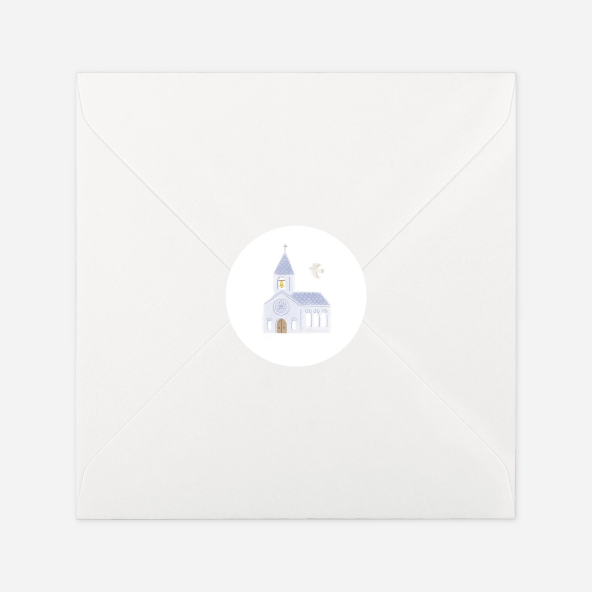 Stickers pour enveloppes baptême Symboles aquarellés