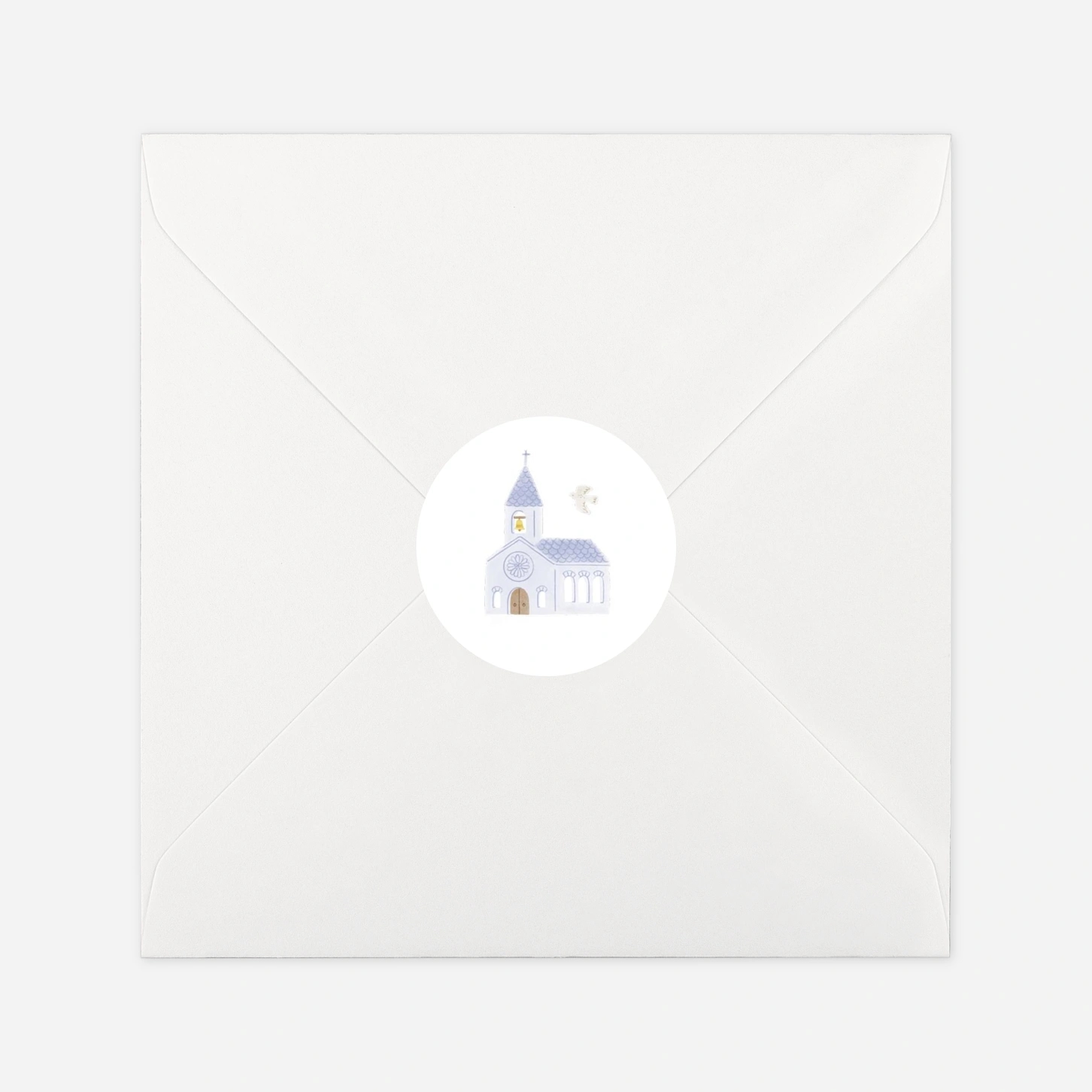 Stickers pour enveloppes baptême Symboles aquarellés