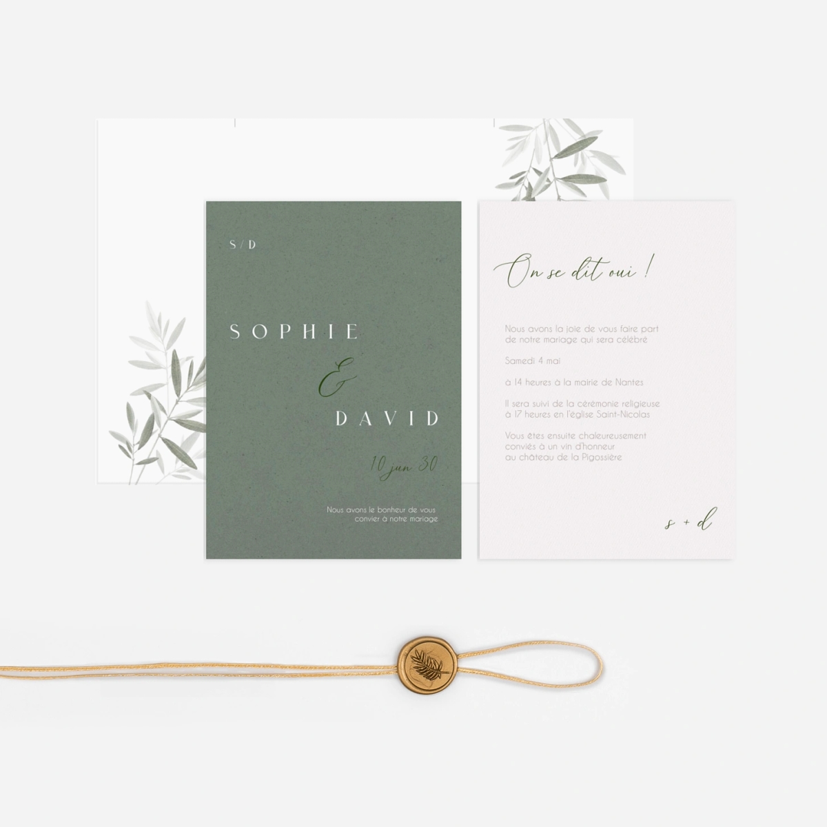 Faire-part mariage Tendre feuillage