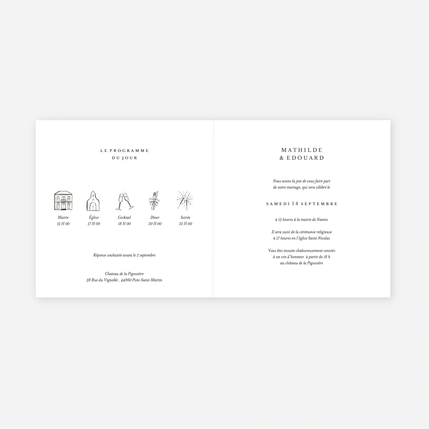 Faire-part mariage Trait d'union