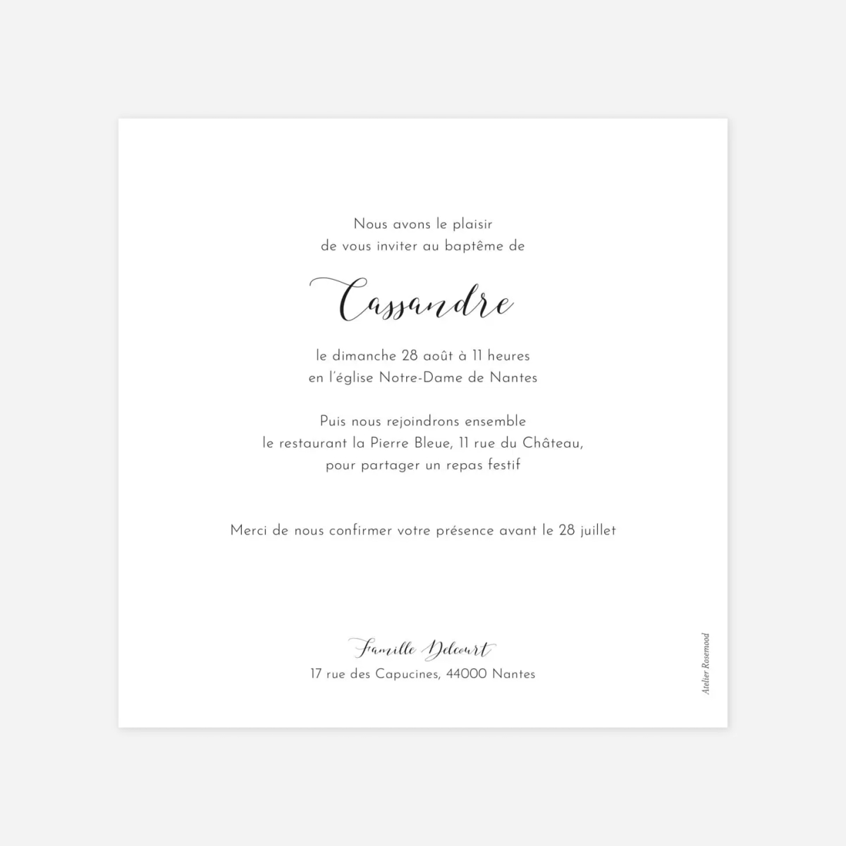 Faire-part baptême Tendre innocence