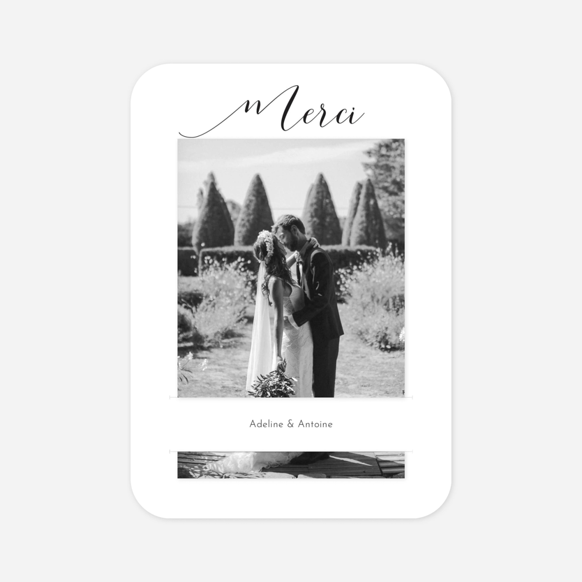 Carte de remerciements Tendre innocence