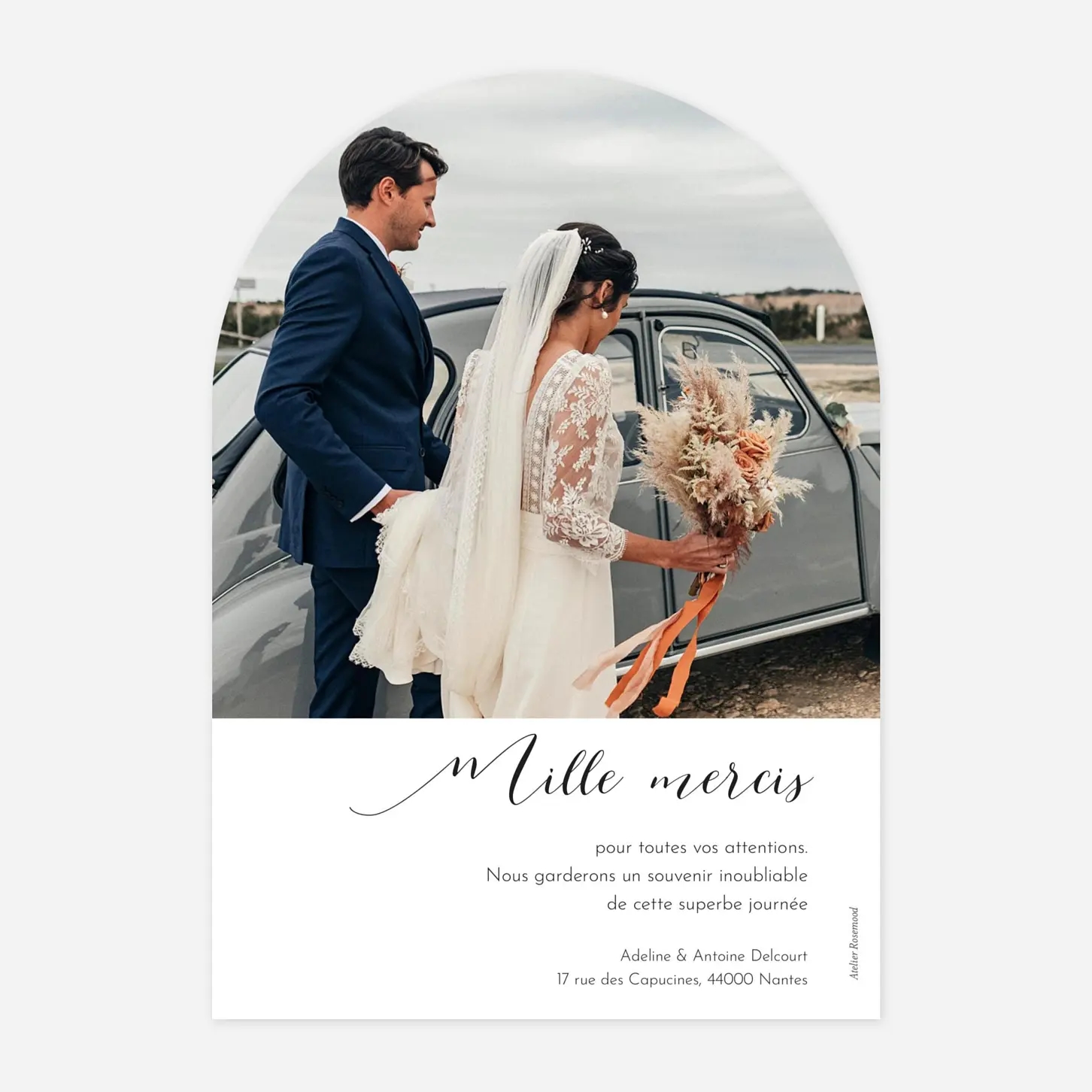 Carte de remerciements Tendre innocence