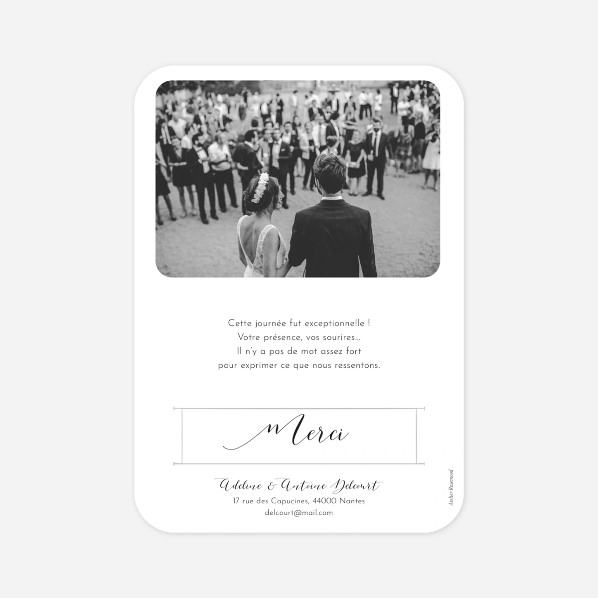 Carte de remerciements Tendre innocence