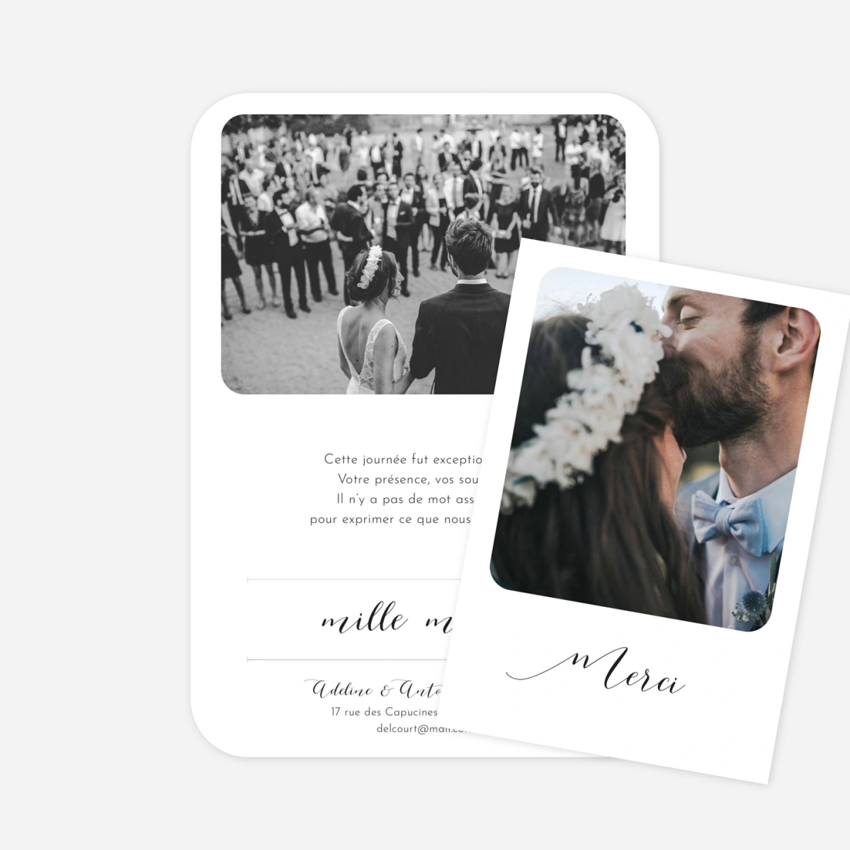 Carte de remerciements Tendre innocence