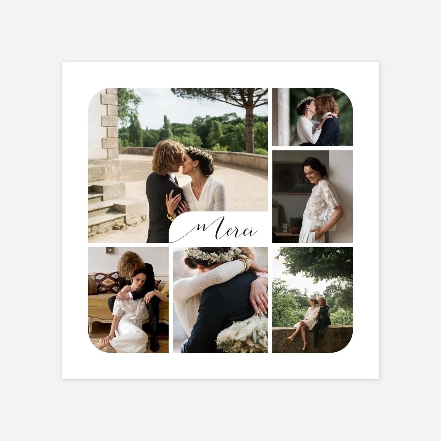 Carte de remerciements Tendre innocence multi photos