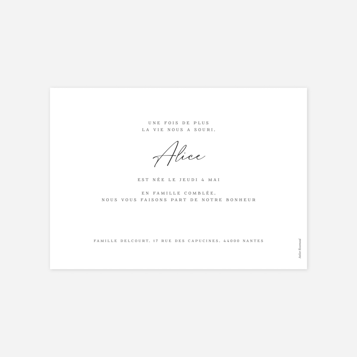 Faire-part naissance Tendresse