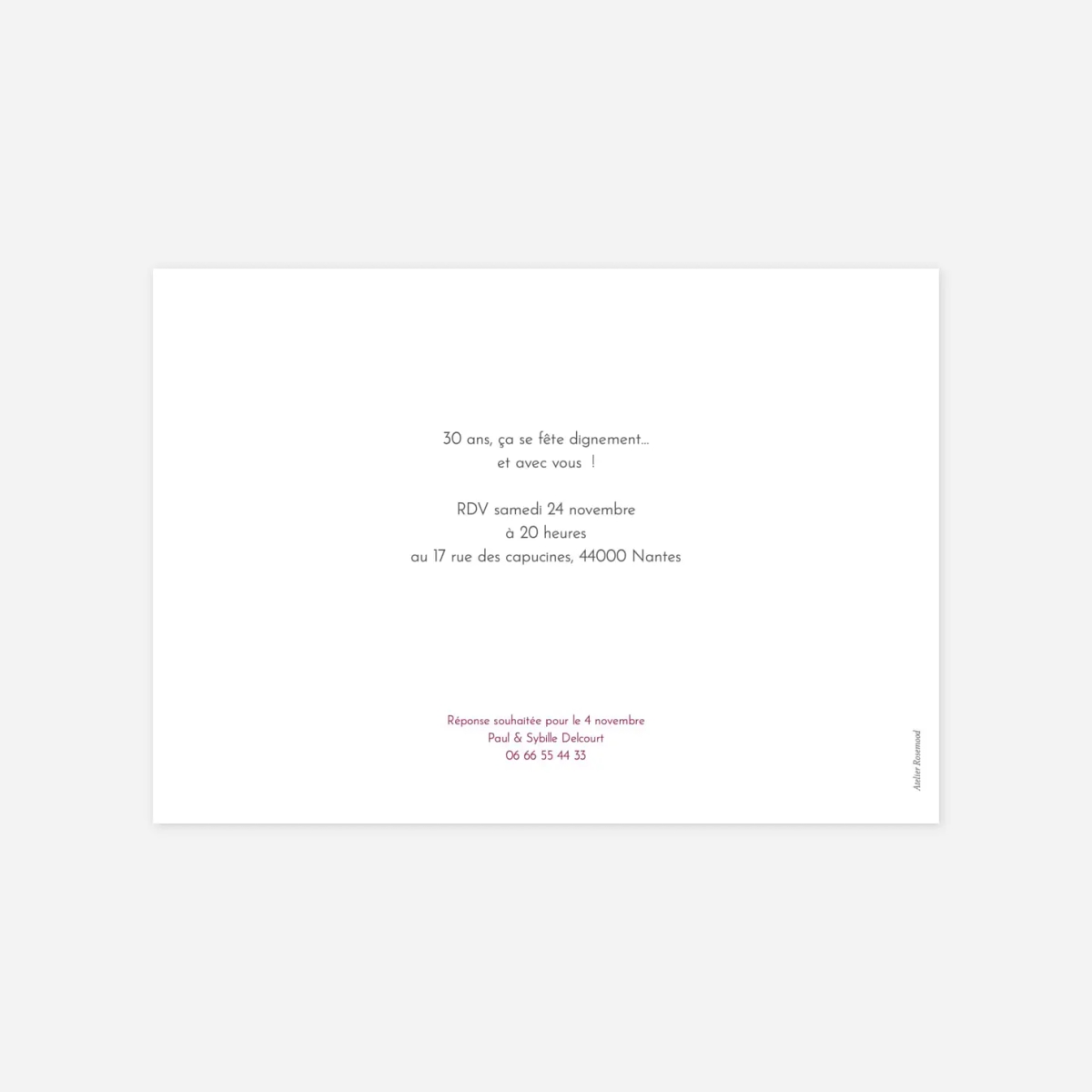 invitation anniversaire The photo !