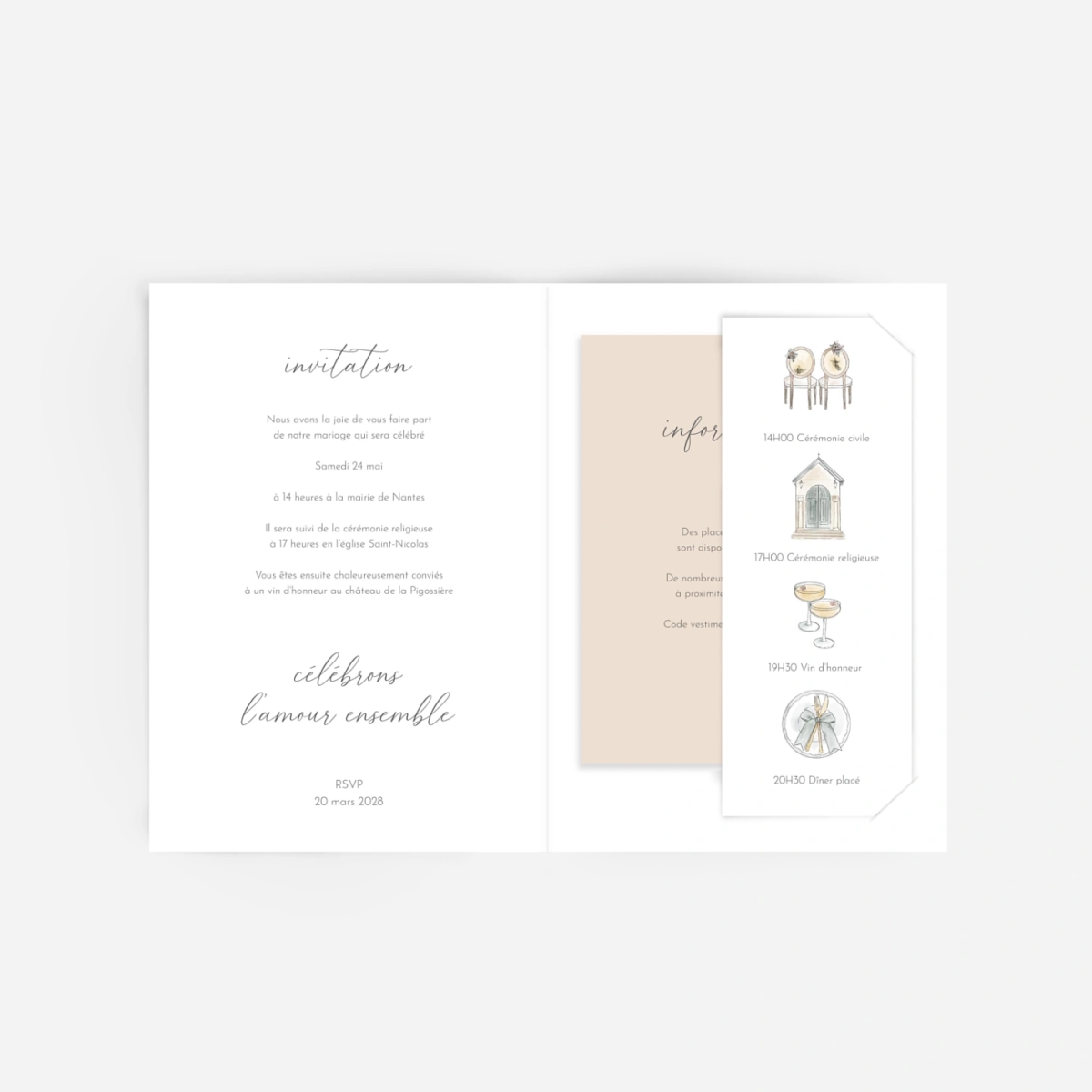 Faire-part mariage Tendre instant