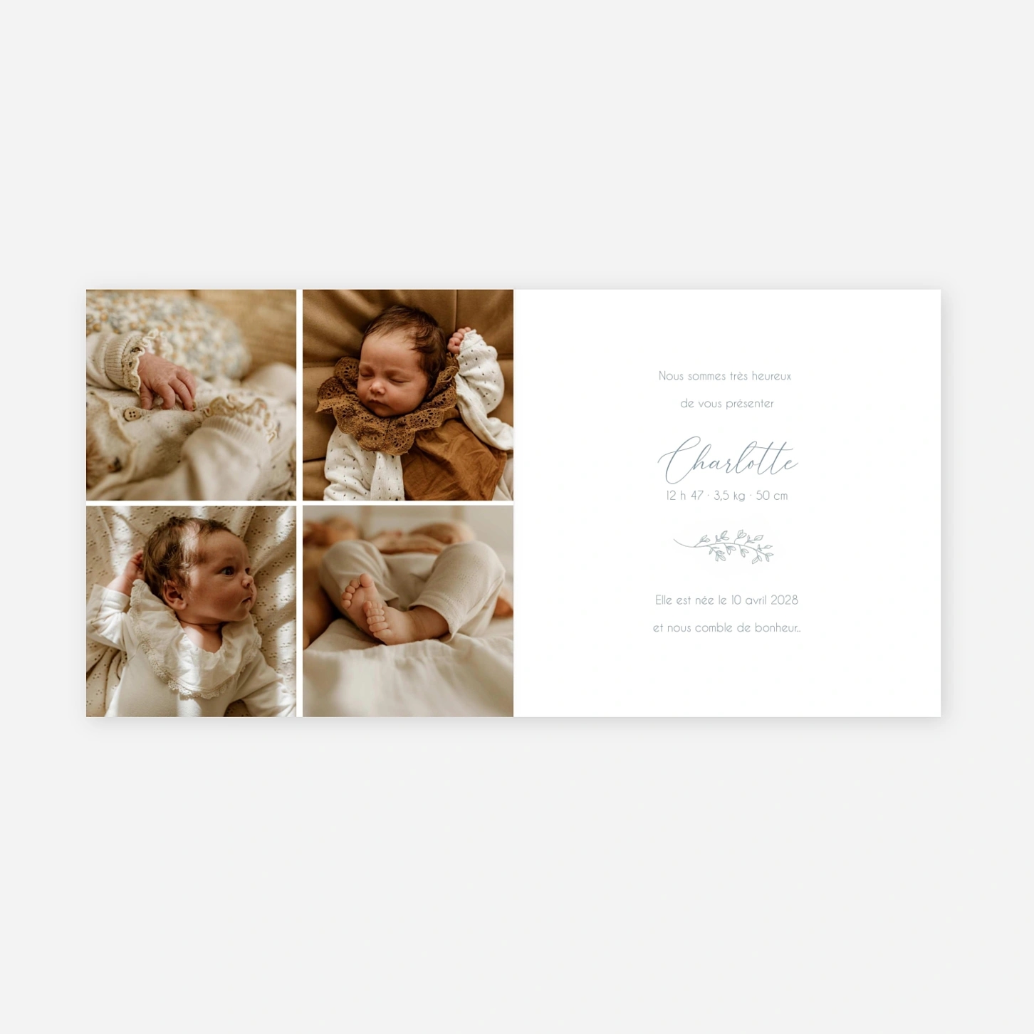 Faire-part naissance Très léger