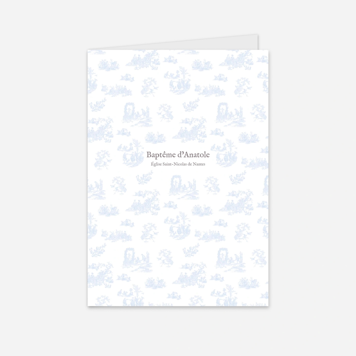 Livret de messe baptême Toile de Jouy