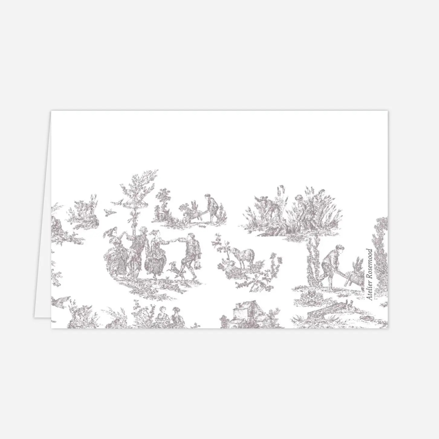 Marque-place baptême Toile de Jouy