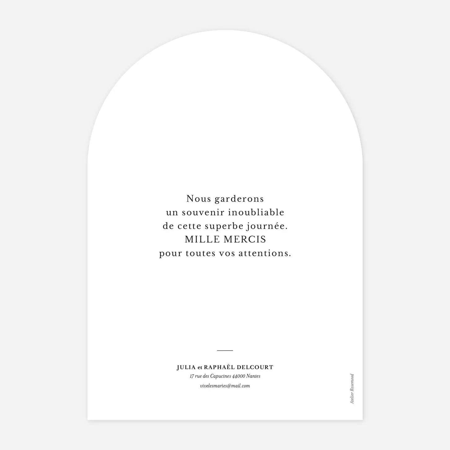 Carte de remerciements Tout simplement