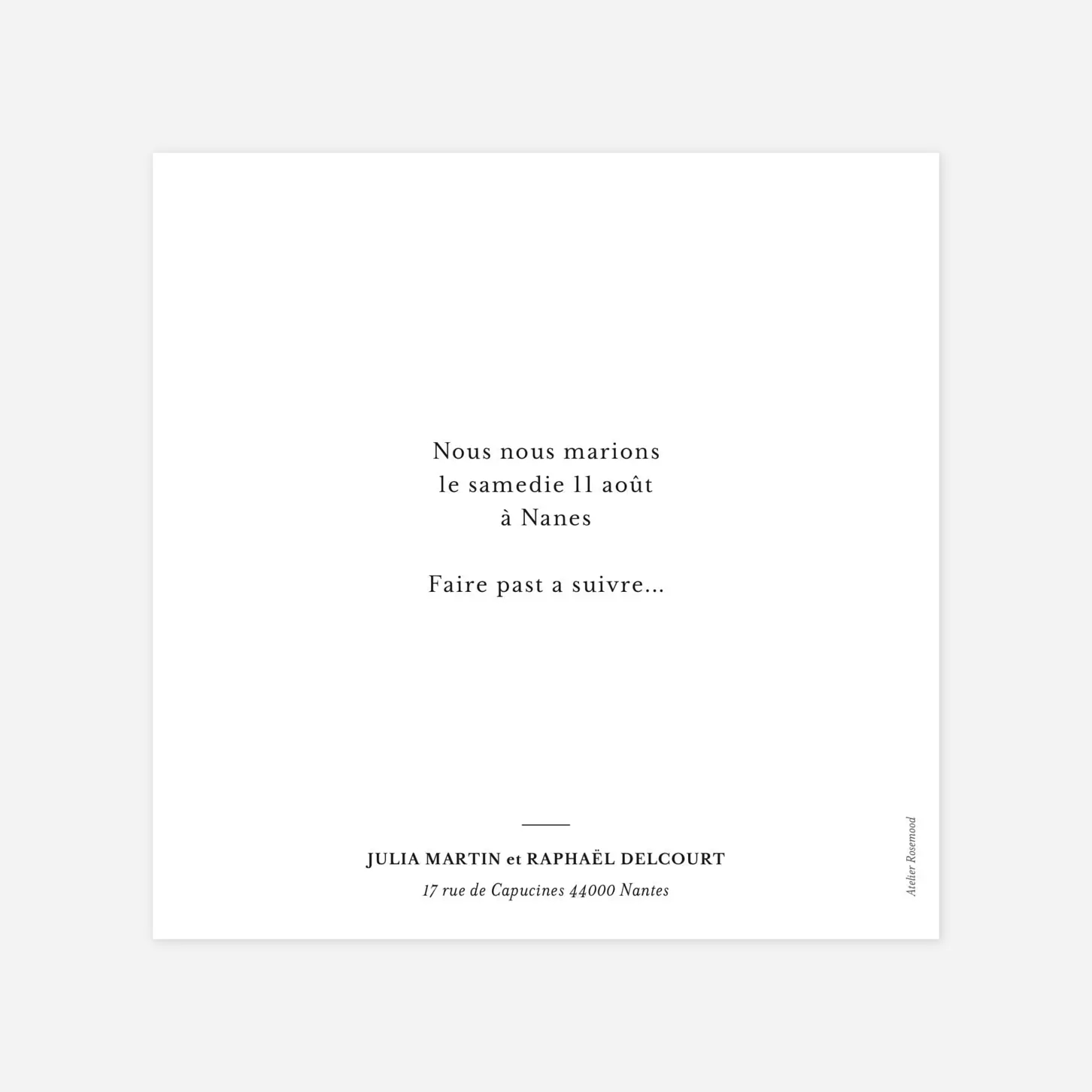 Save the date Tout simplement