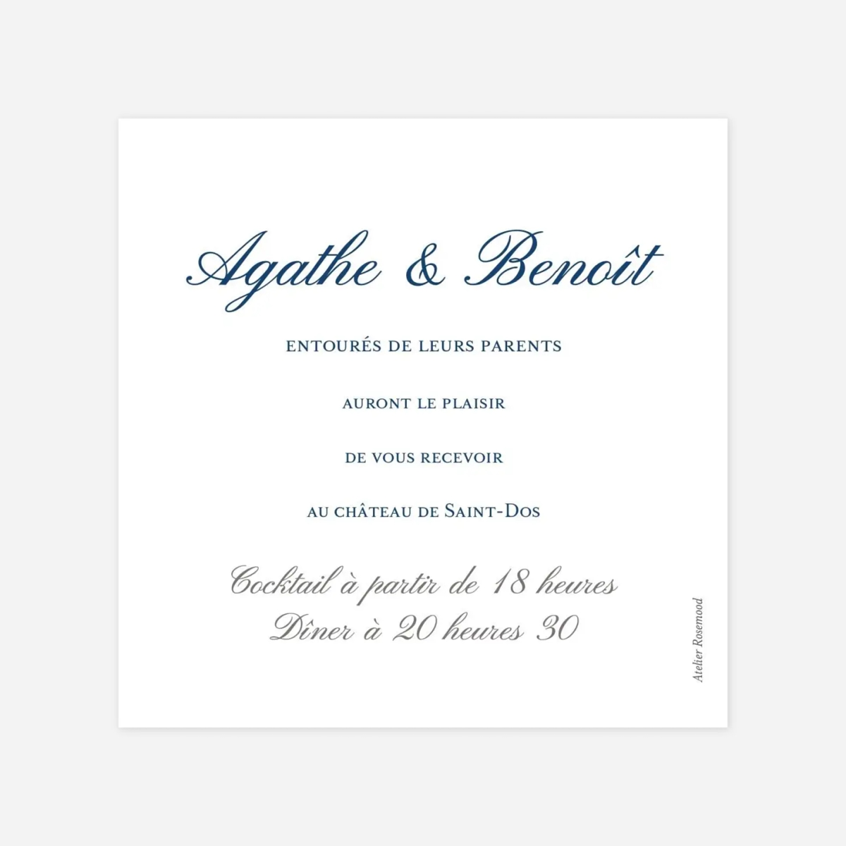 Carton d'invitation Tout simplement