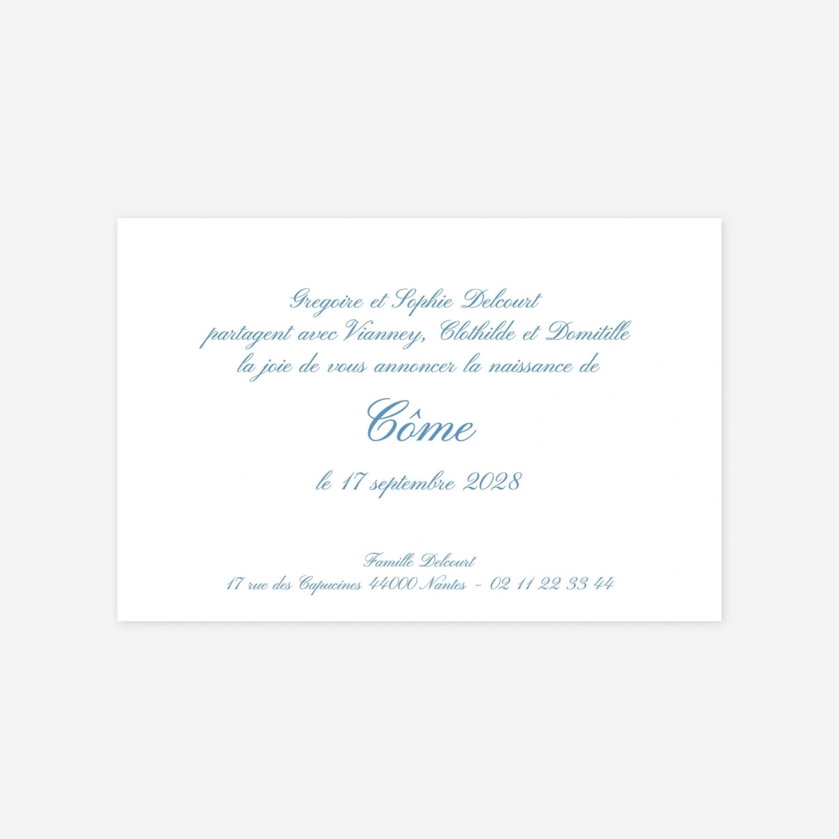 Faire-part naissance Traditionnel