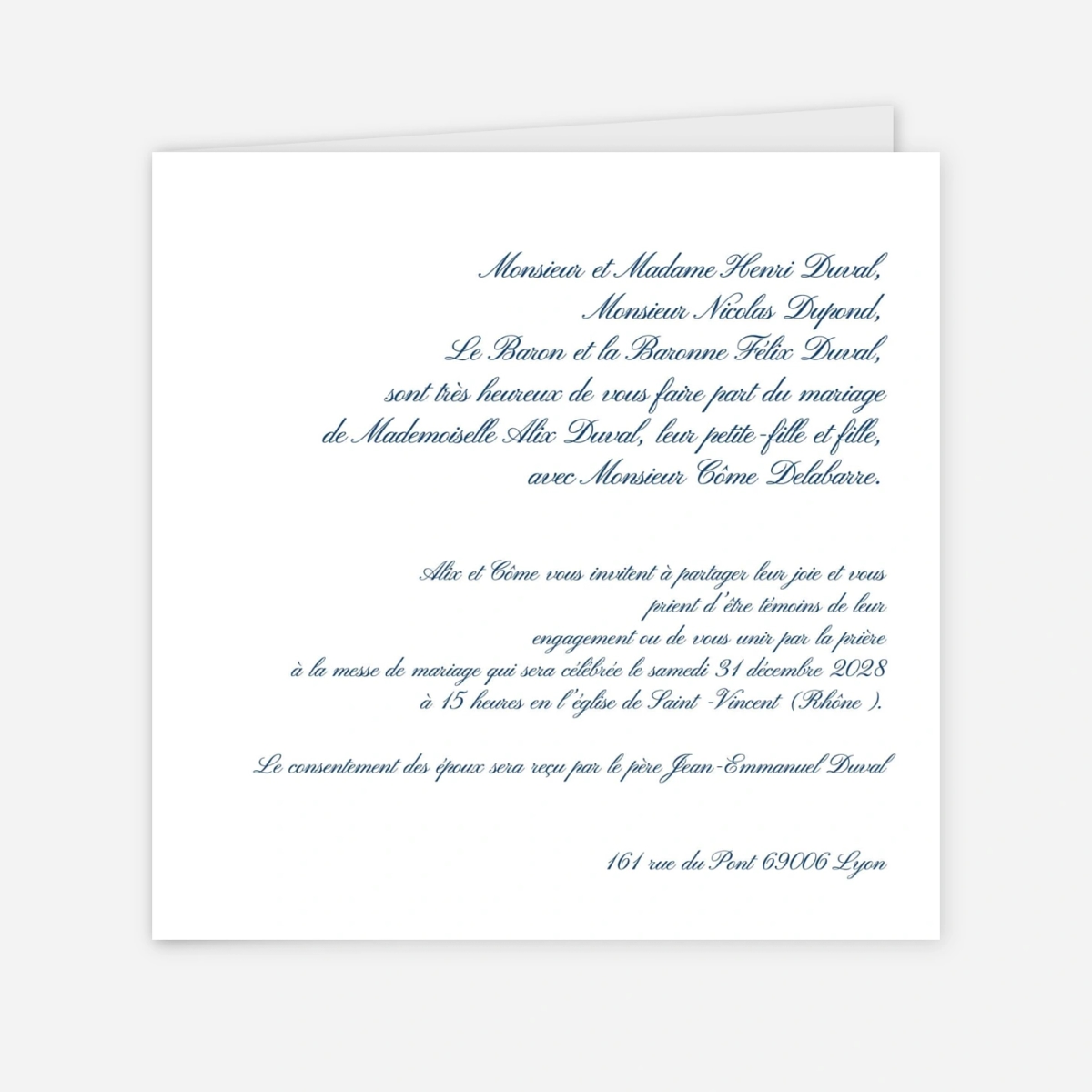 Faire-part mariage Traditionnel