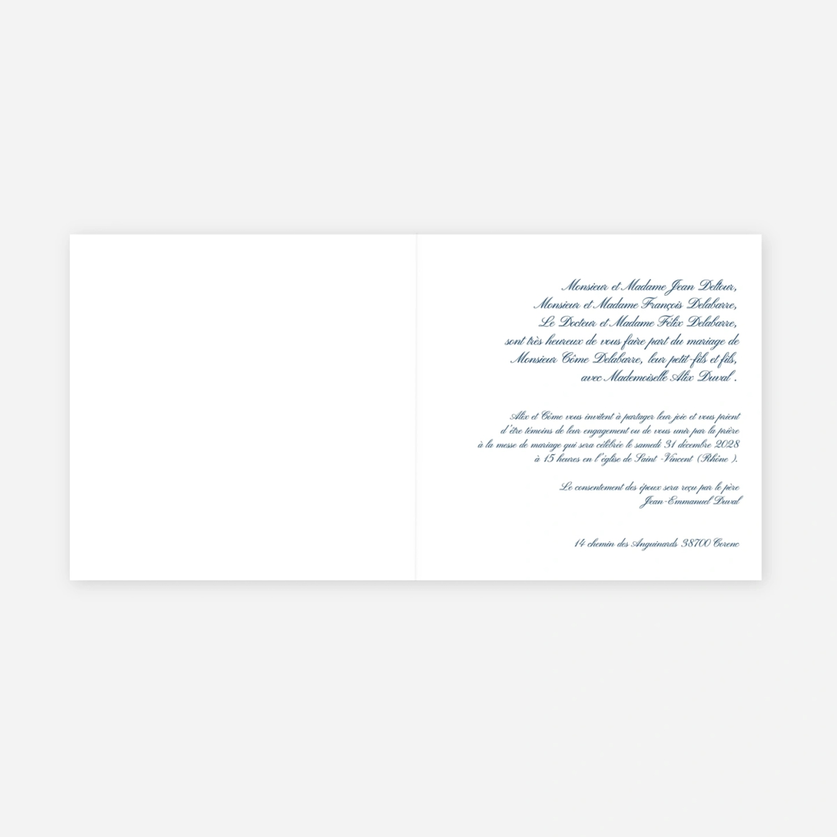 Faire-part mariage Traditionnel