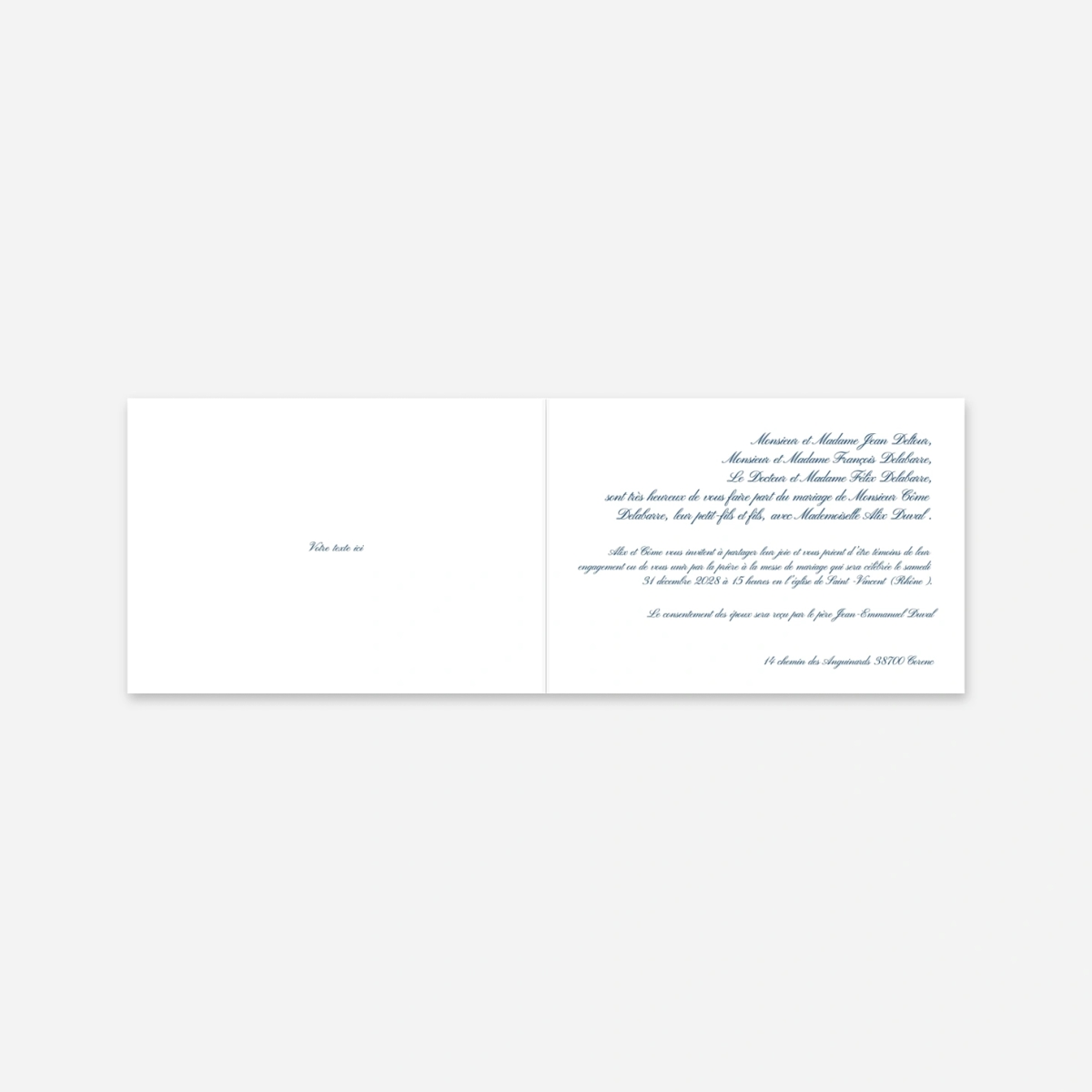 Faire-part mariage Traditionnel