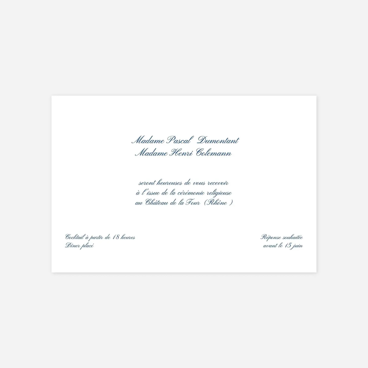 Carton d'invitation Traditionnel