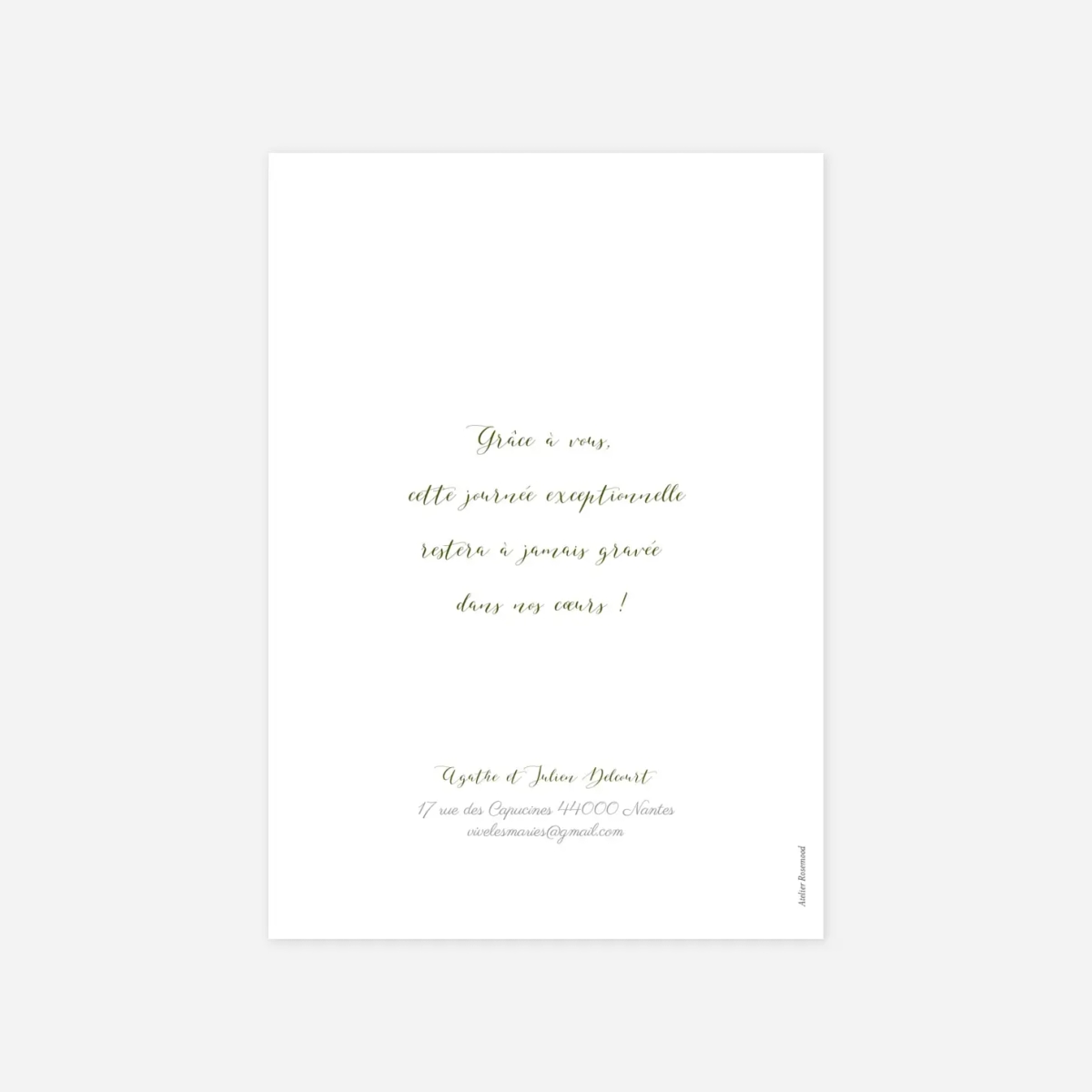 Carte de remerciements Un grand merci