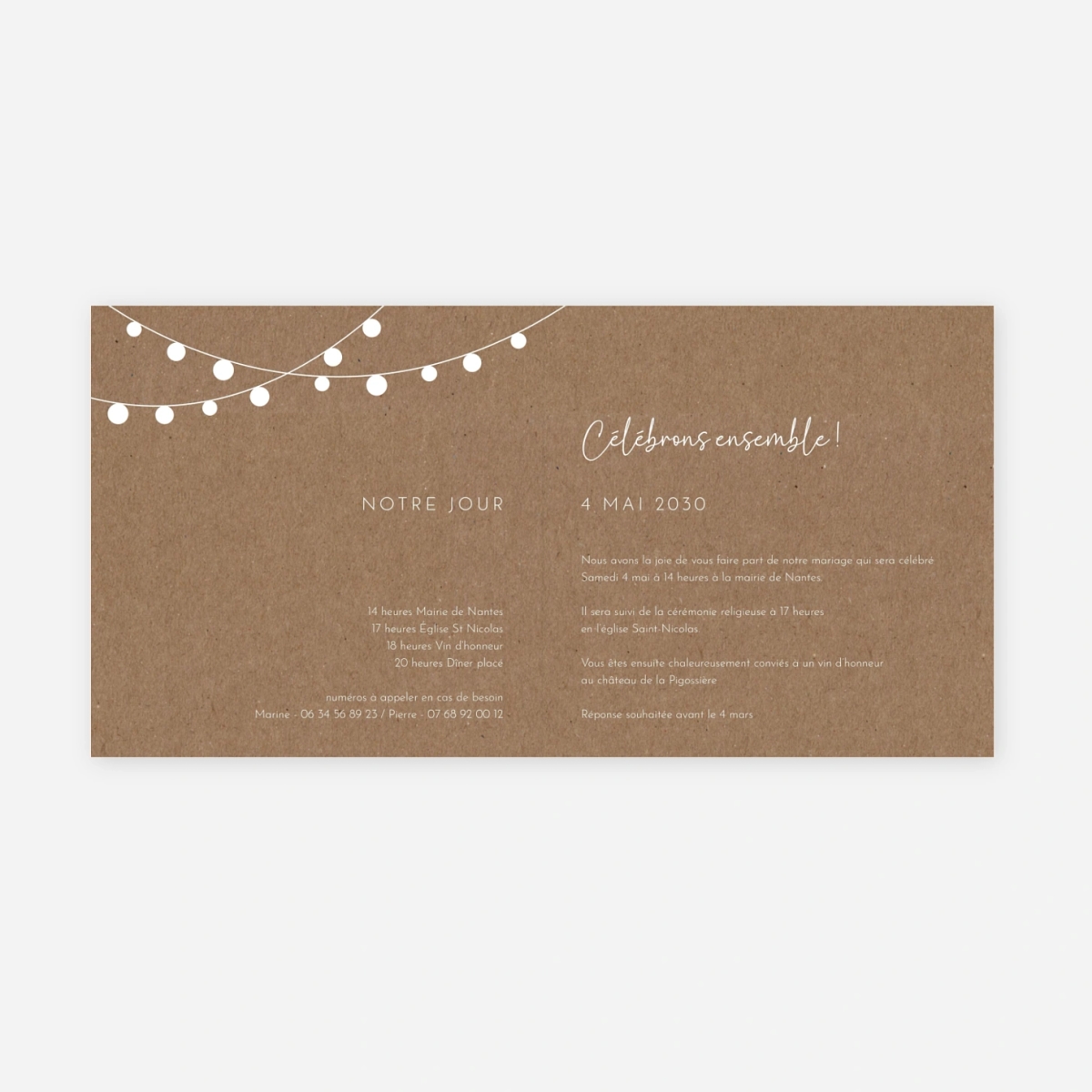 Faire-part mariage Promesse dorée