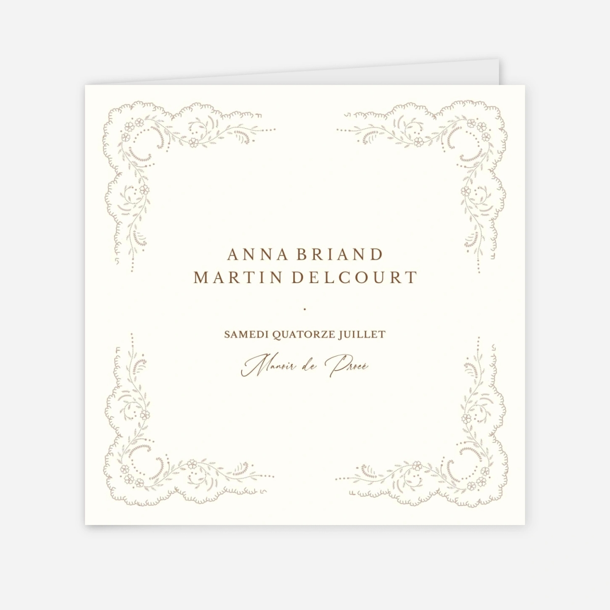 Faire-part mariage Union brodée