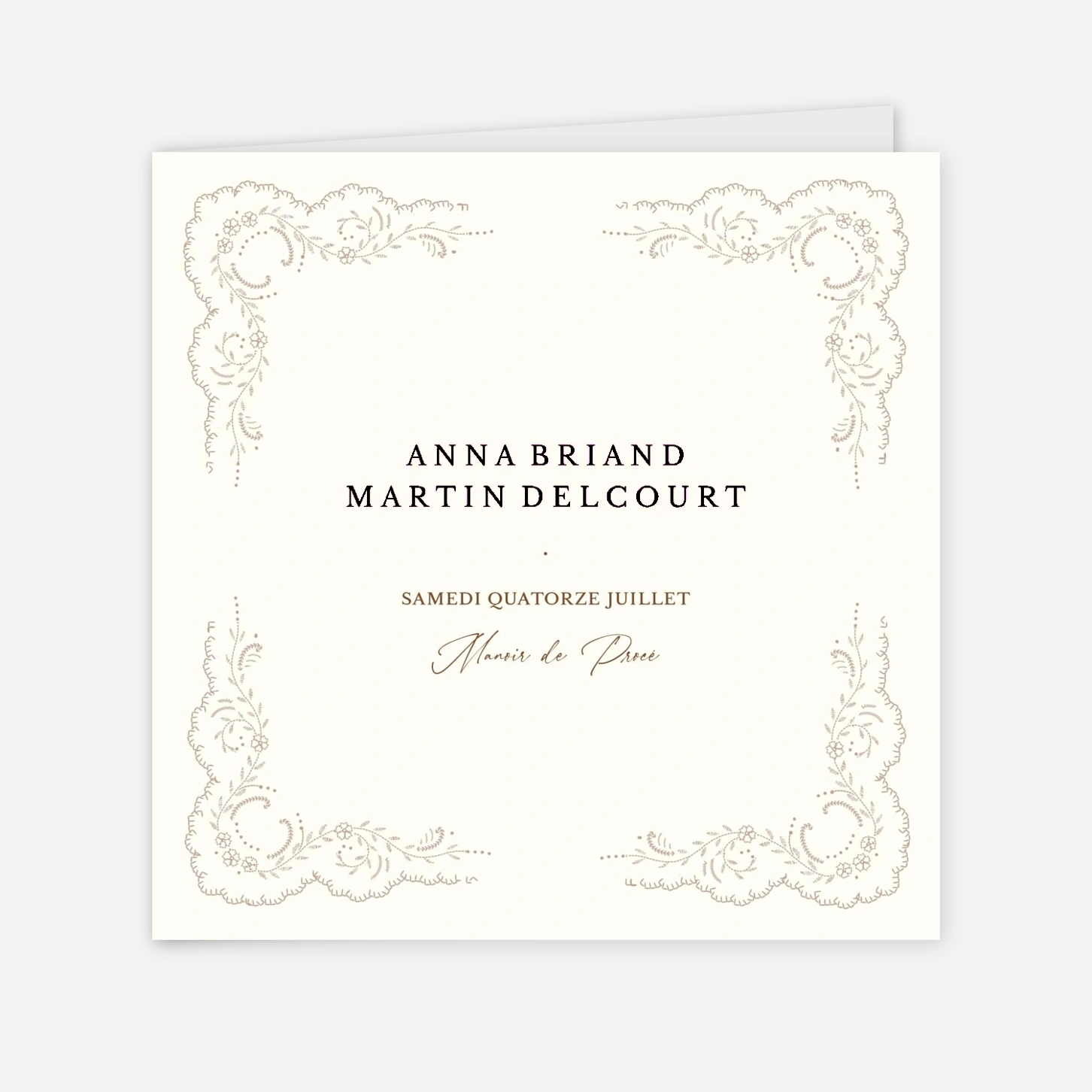 Faire-part mariage Union brodée